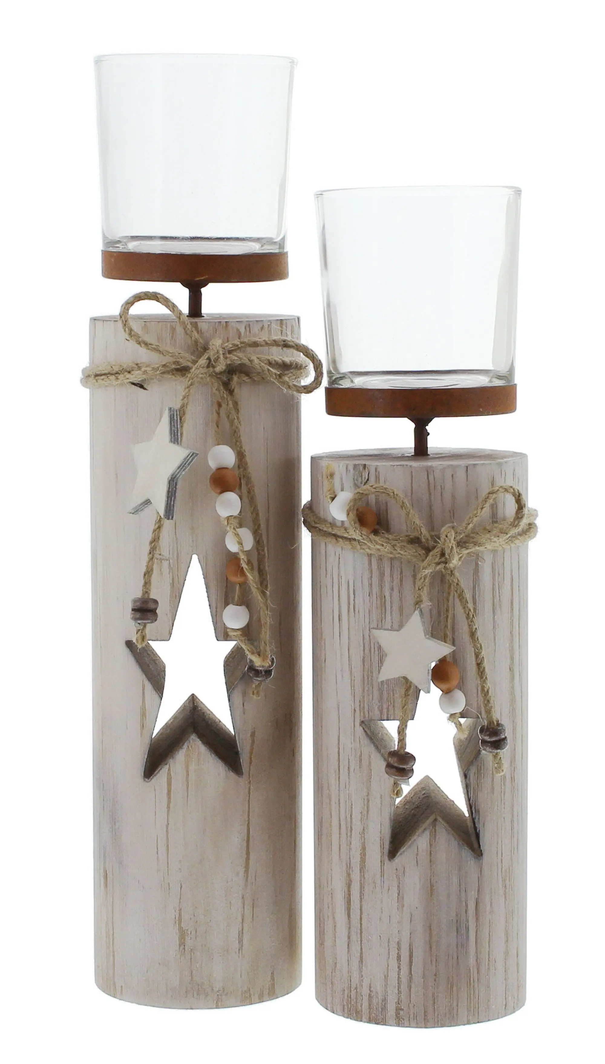 Acheter Lot de 2 colonnes de lumière "étoile"  dans la boutique en ligne de Frank Flechtwaren pour Lanternes
