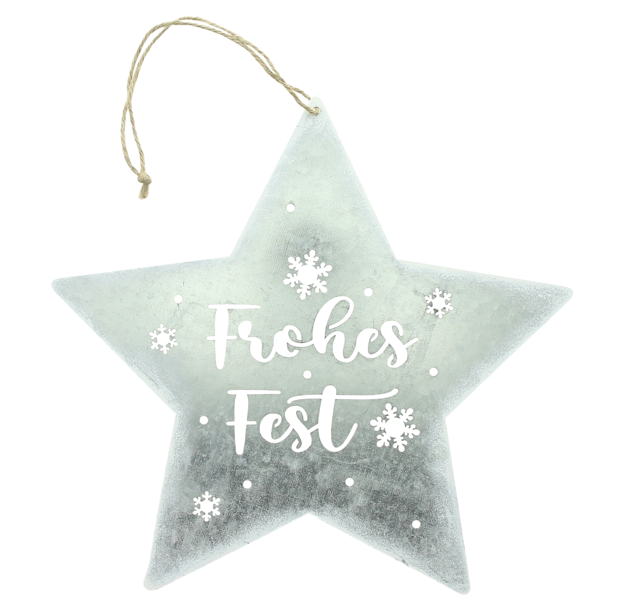 Acheter Suspension étoile "Frohes Fest"  dans la boutique en ligne de Frank Flechtwaren pour Décorations à suspendre