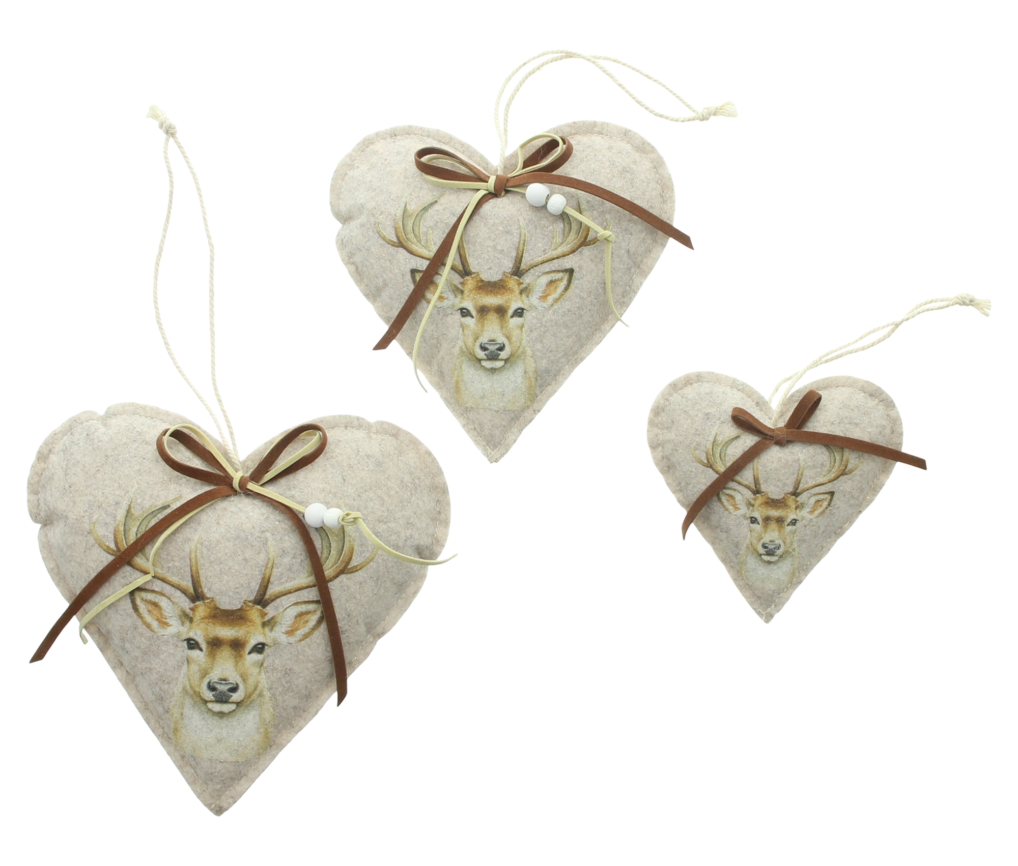 Acheter Lot de 3 suspensions coeur "Cerf"  dans la boutique en ligne de Frank Flechtwaren pour Suspensions décoratives