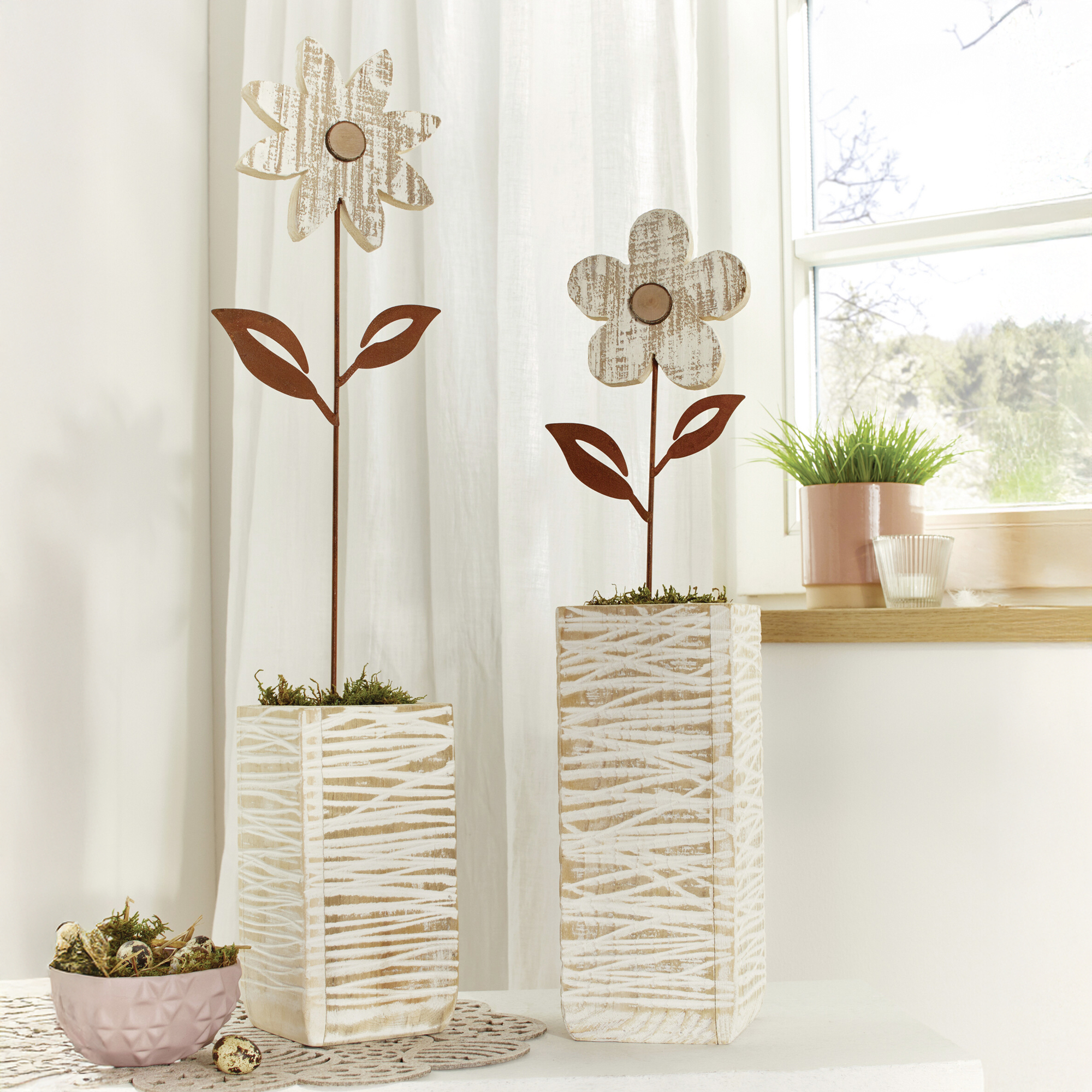 Acheter Lot de 2 pics de jardin "fleur"  dans la boutique en ligne de Frank Flechtwaren pour Pâques