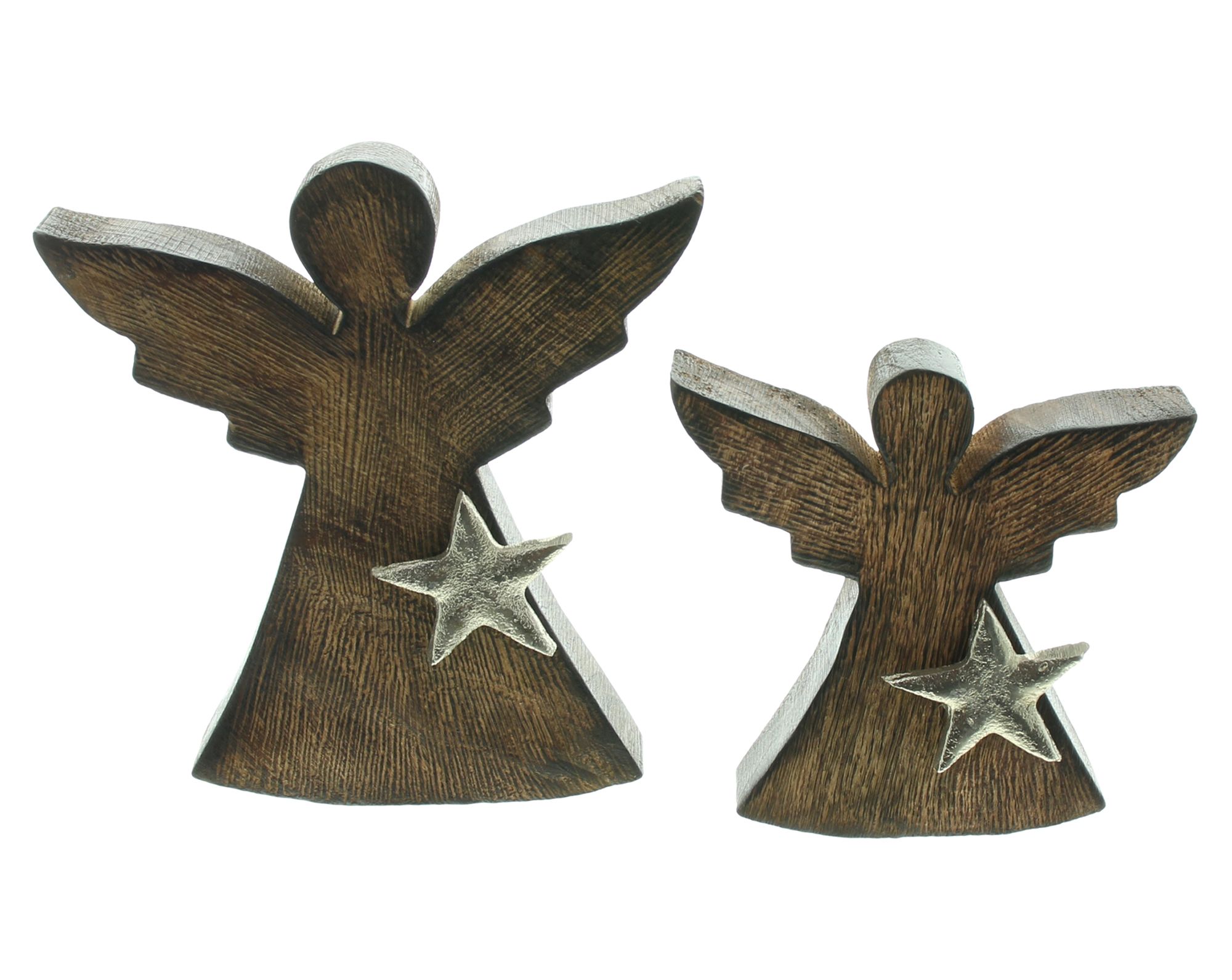 Acheter Lot de 2 anges "étoile argentée"  dans la boutique en ligne de Frank Flechtwaren pour Anges