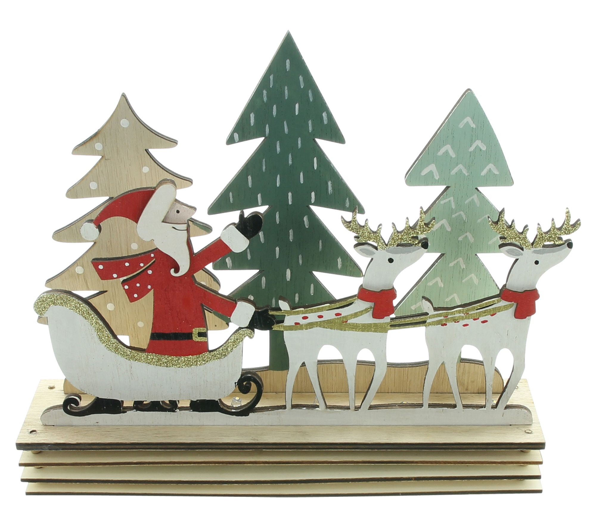 Acheter Plateau LED "Père Noël avec traineau"  dans la boutique en ligne de Frank Flechtwaren pour Noël
