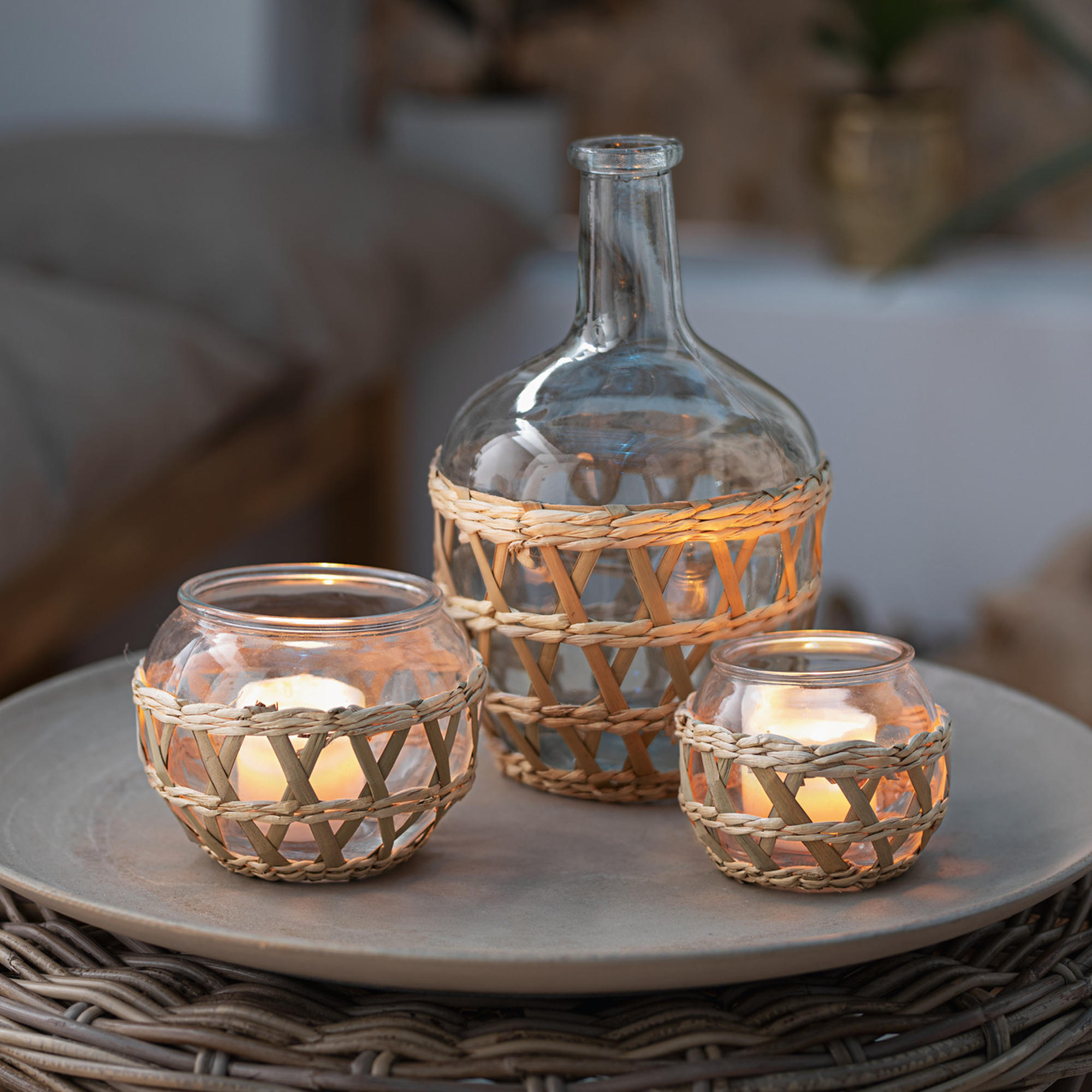 Acheter Lot de 2 lumignons "osier"  dans la boutique en ligne de Frank Flechtwaren