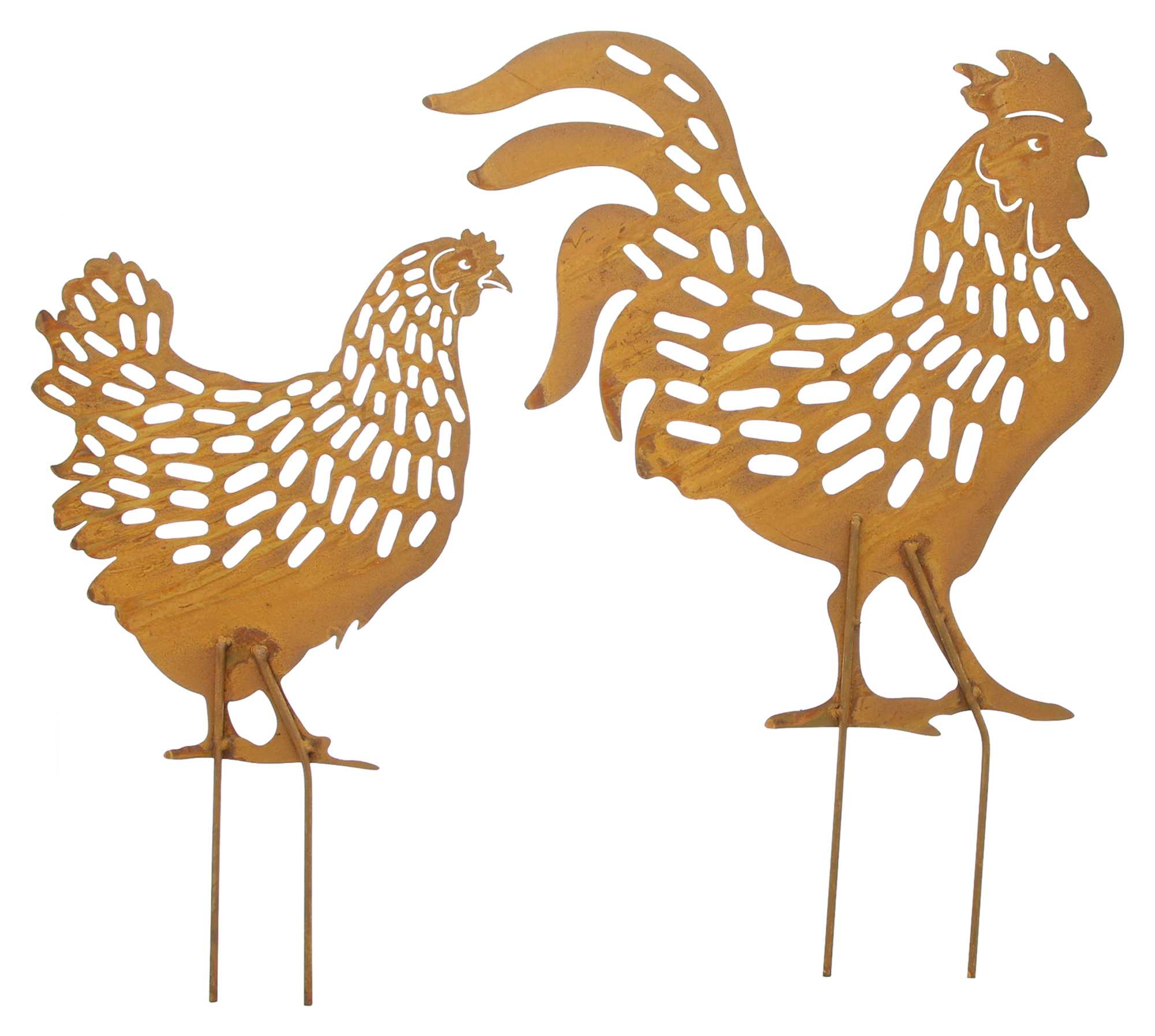 Acheter Lot de 2 pics de jardin "coq &amp; poule"  dans la boutique en ligne de Frank Flechtwaren pour Pics de jardin