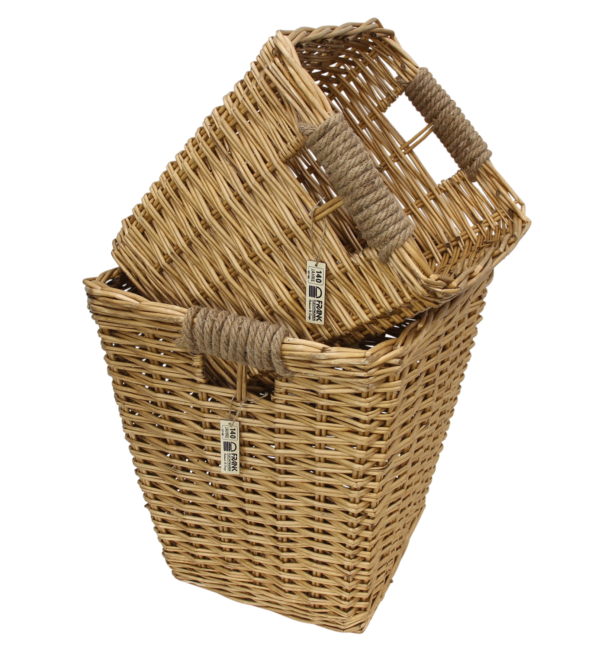 Acheter Lot de 2 corbeilles "osier entier"  dans la boutique en ligne de Frank Flechtwaren pour Paniers de remplissage &amp; universels