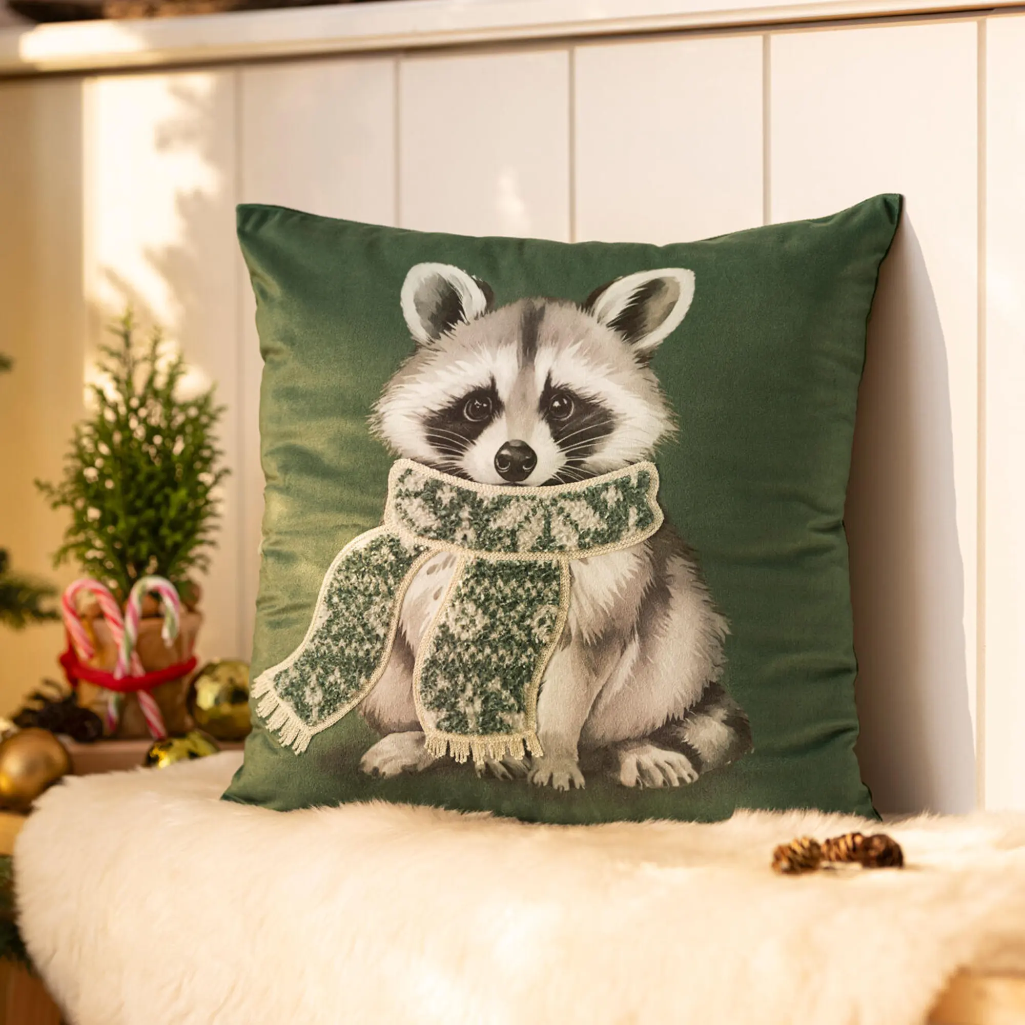 Acheter Housse de coussin « Petit raton laveur »  dans la boutique en ligne de Frank Flechtwaren