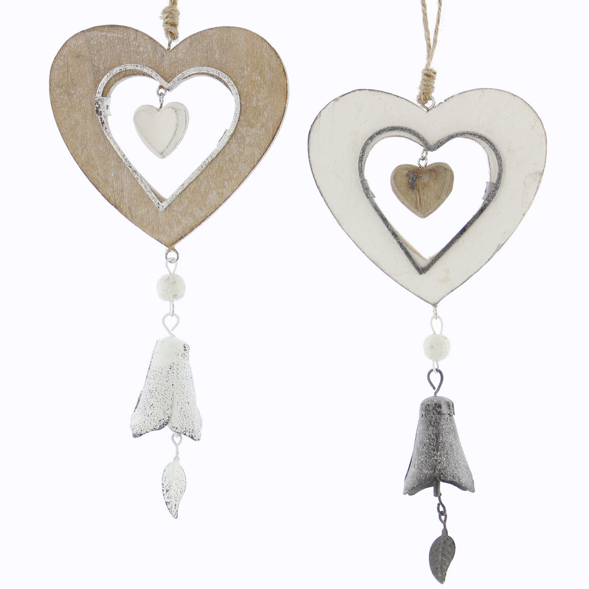 Acheter Lot de 2 suspensions coeur "clochette" dans la boutique en ligne de Frank Flechtwaren pour Pâques Acheter Lot de 2 suspensions coeur "clochette" dans la boutique en ligne de Frank Flechtwaren pour Pâques