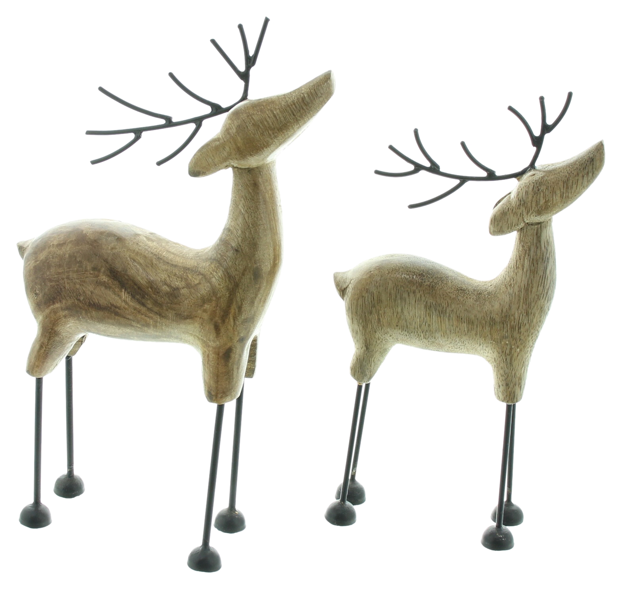 Acheter Lot de 2 rennes "bois de manguier"  dans la boutique en ligne de Frank Flechtwaren pour Noël