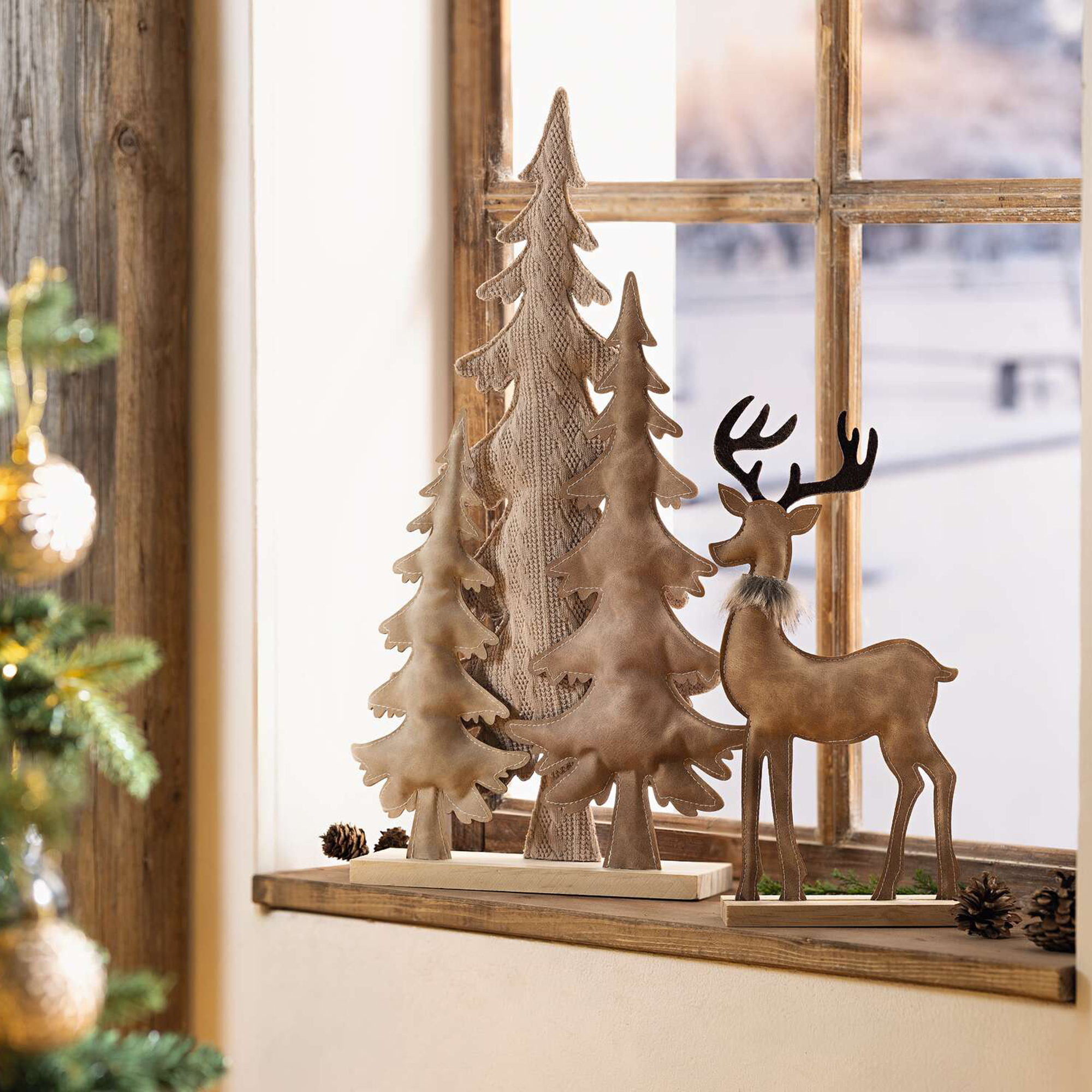 Acheter Lot de 2 décorations de Noël "renne &amp; sapins"  dans la boutique en ligne de Frank Flechtwaren