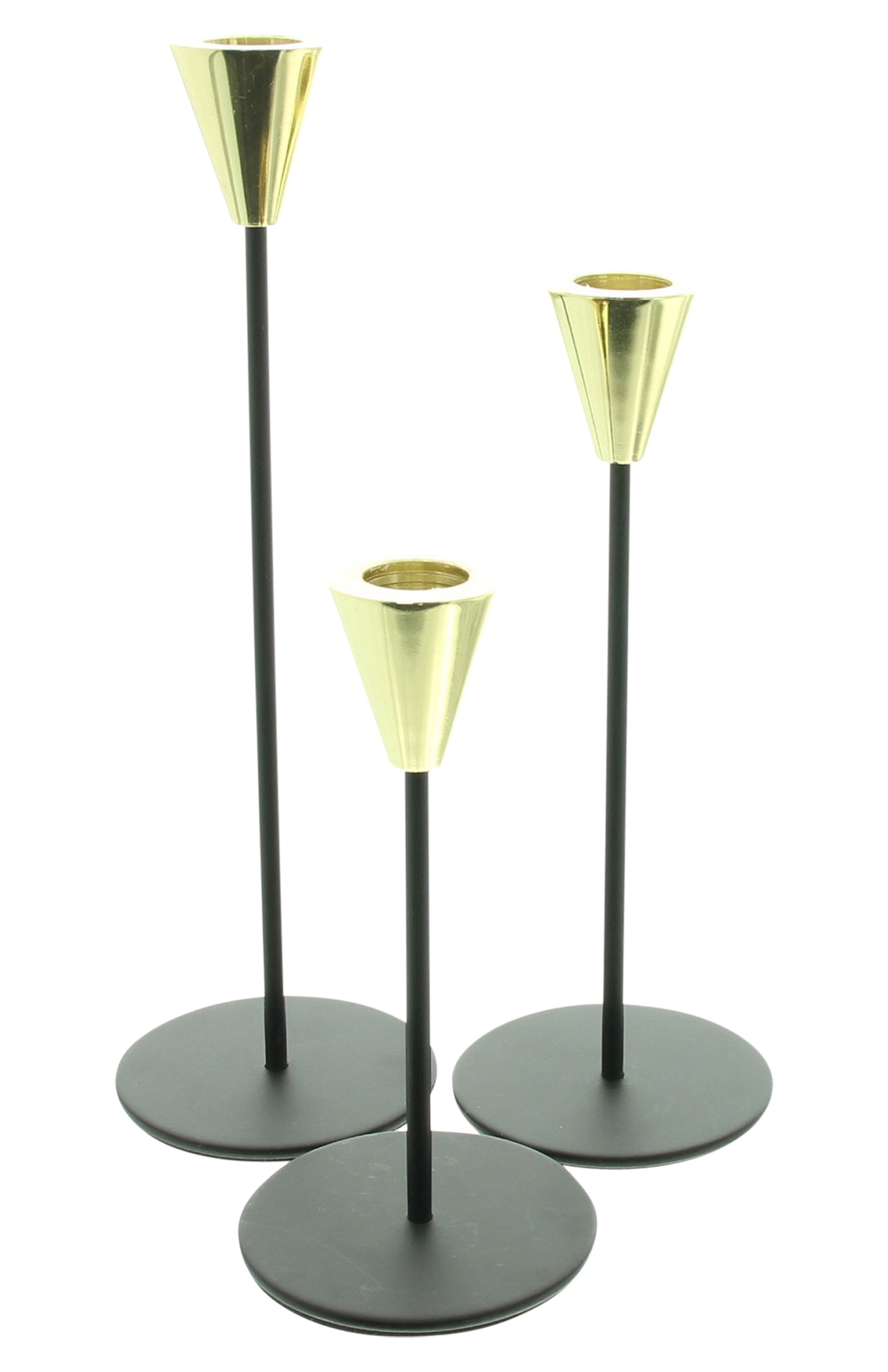 Acheter Lot de 3 bougeoirs "noir et doré"  dans la boutique en ligne de Frank Flechtwaren pour Pâques