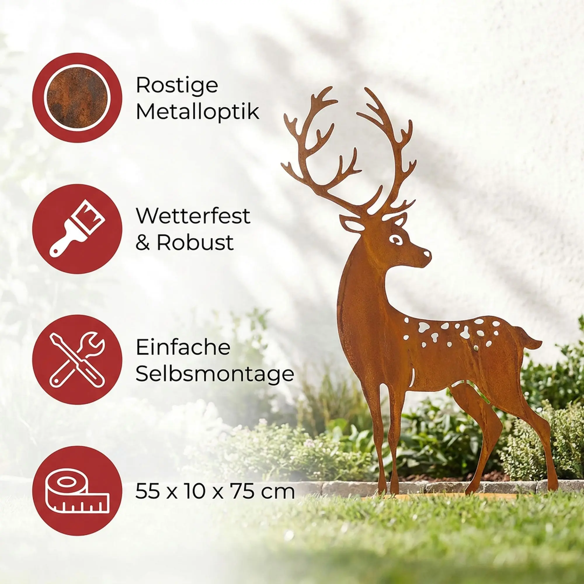 Acheter Cerf "rouille", grand  dans la boutique en ligne de Frank Flechtwaren pour Motif tendance cerf