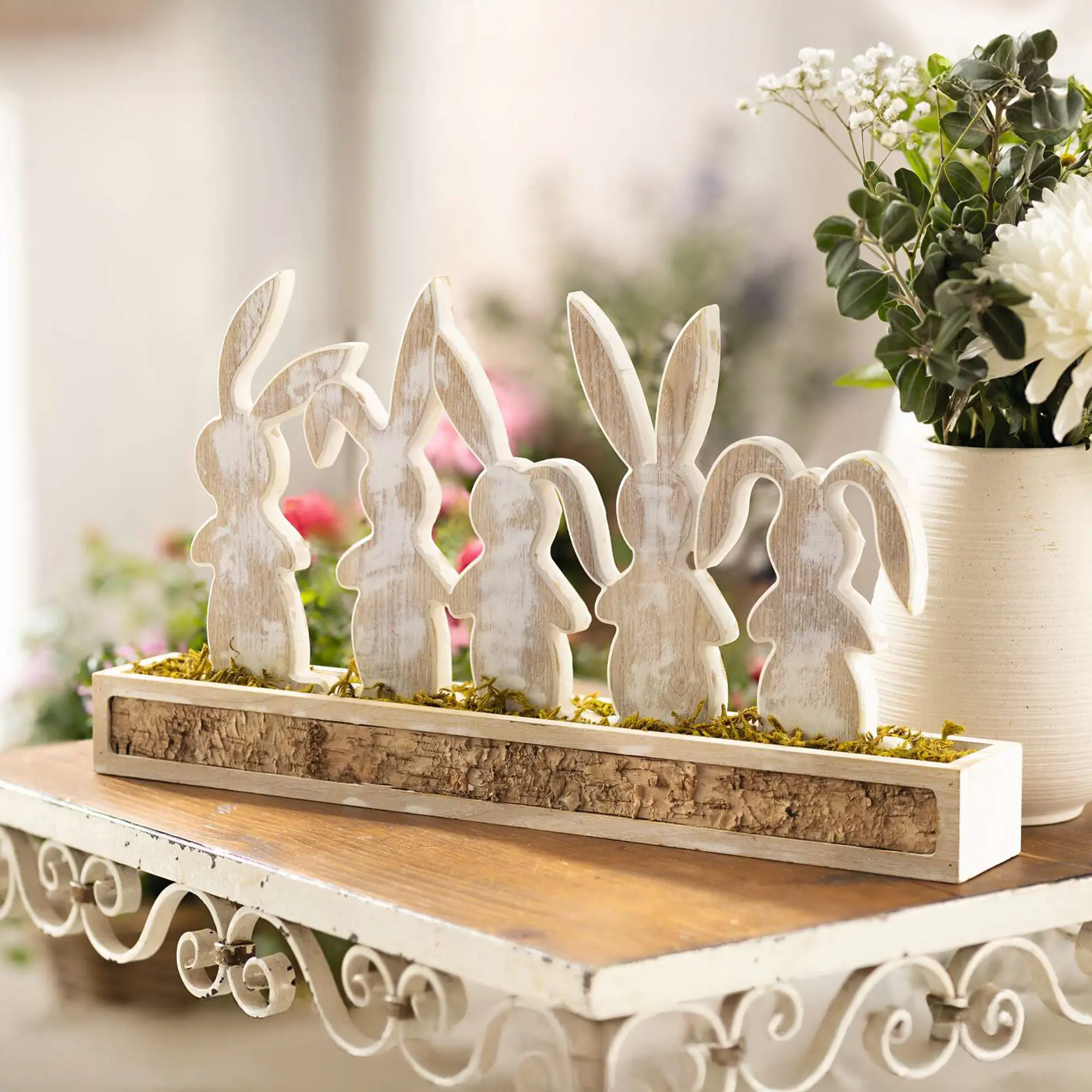Acheter Décoration en bois "bande de lapins"  dans la boutique en ligne de Frank Flechtwaren