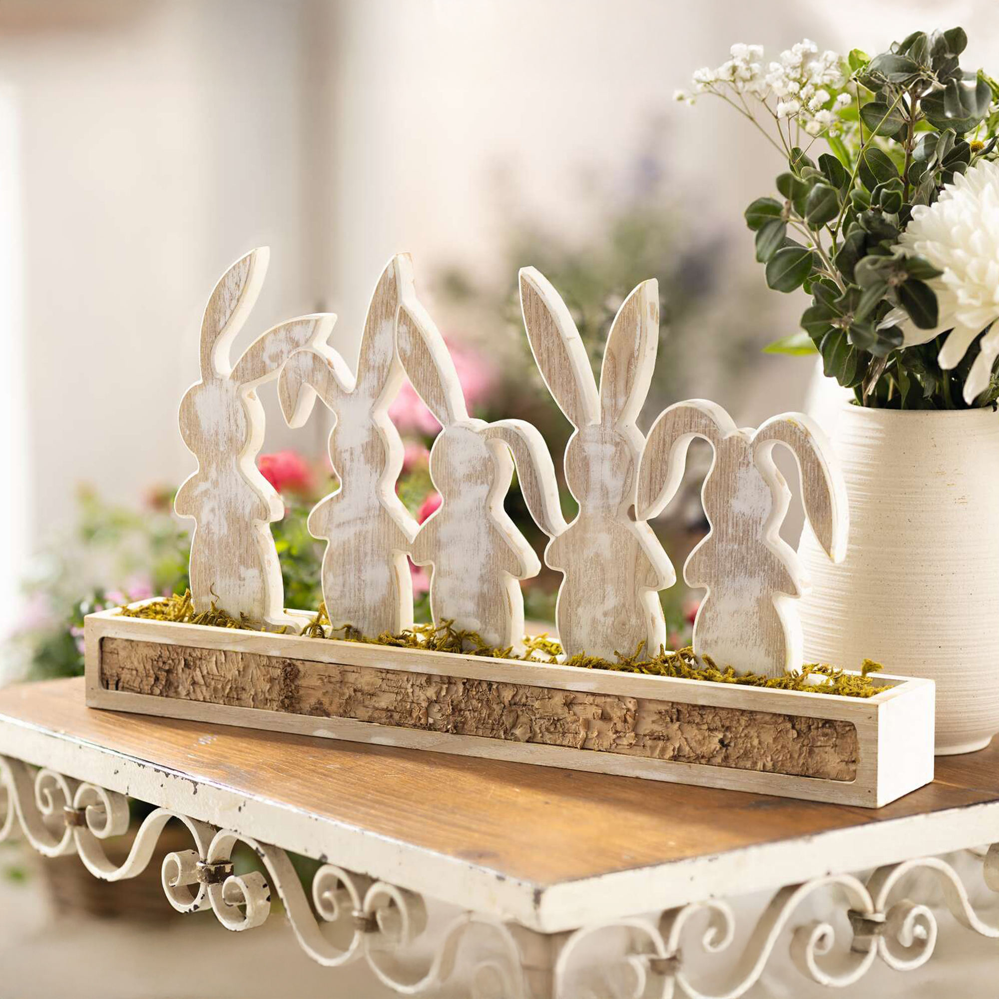 Acheter Décoration en bois "bande de lapins"  dans la boutique en ligne de Frank Flechtwaren