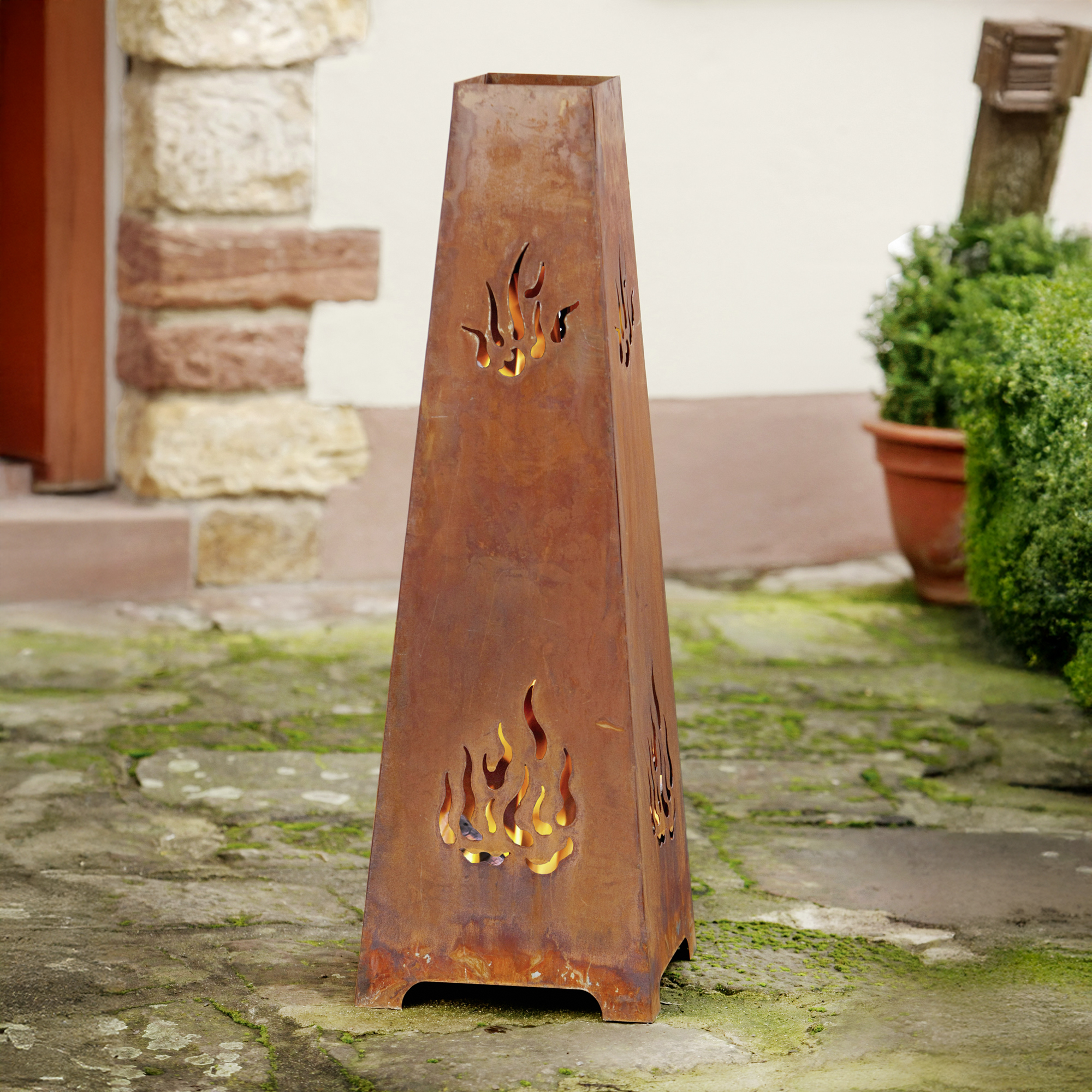 Acheter Cheminée braséro en métal "flamme"  dans la boutique en ligne de Frank Flechtwaren