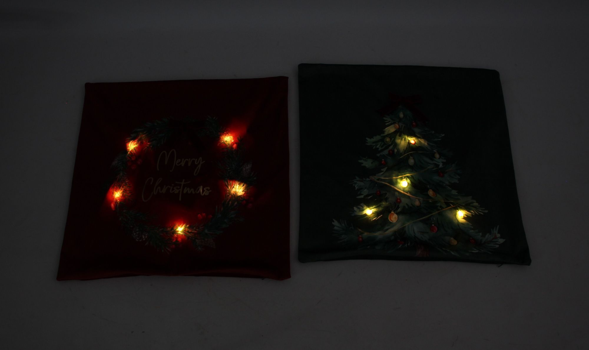 Acheter Housse de coussin LED « Christmas », lot de 2 dans la boutique en ligne de Frank Flechtwaren pour Coussins &amp; remplissages
