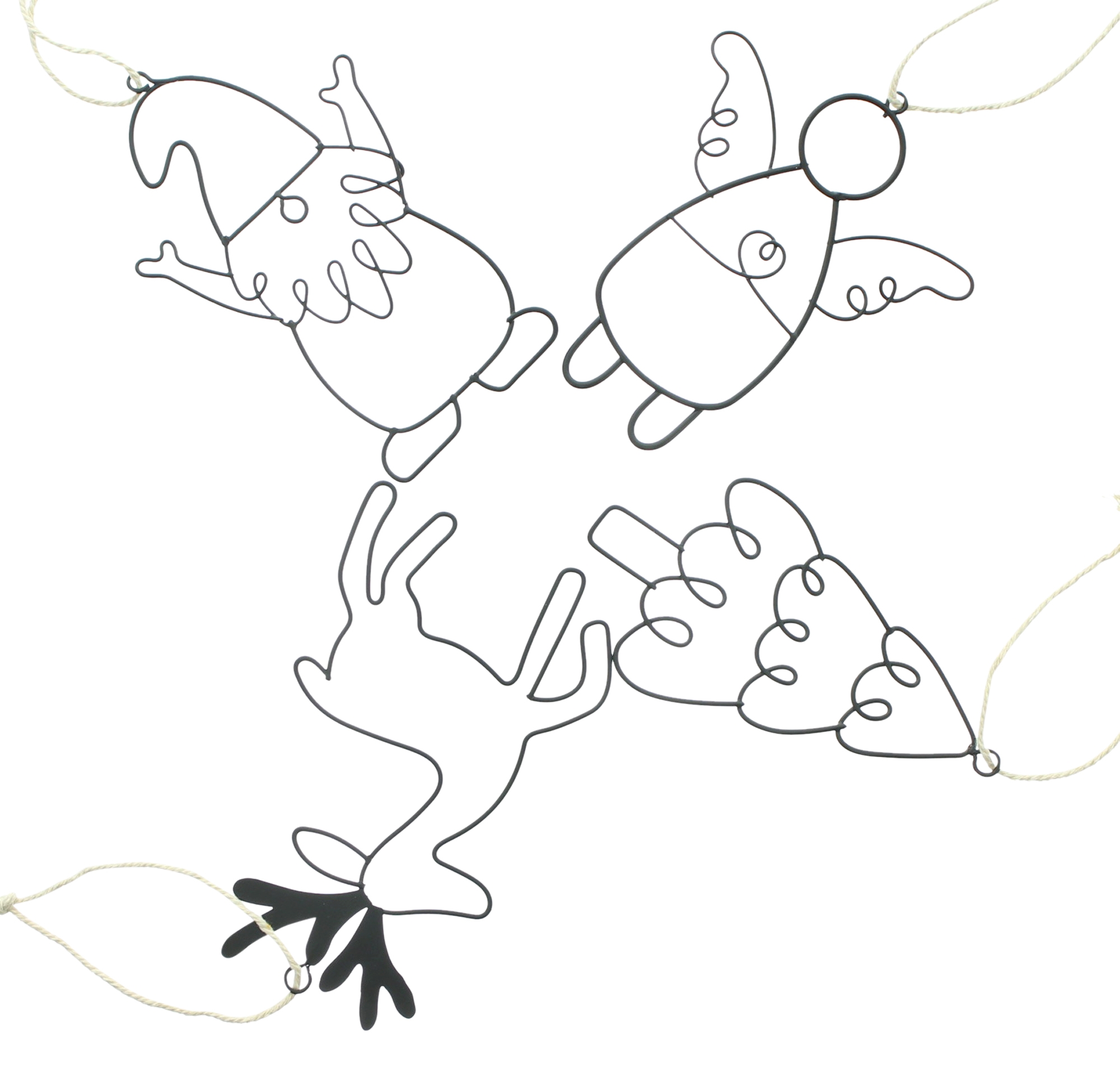 Acheter Lot de 4 suspensions de Noël "Black"  dans la boutique en ligne de Frank Flechtwaren pour Décorations pour sapins de Noël