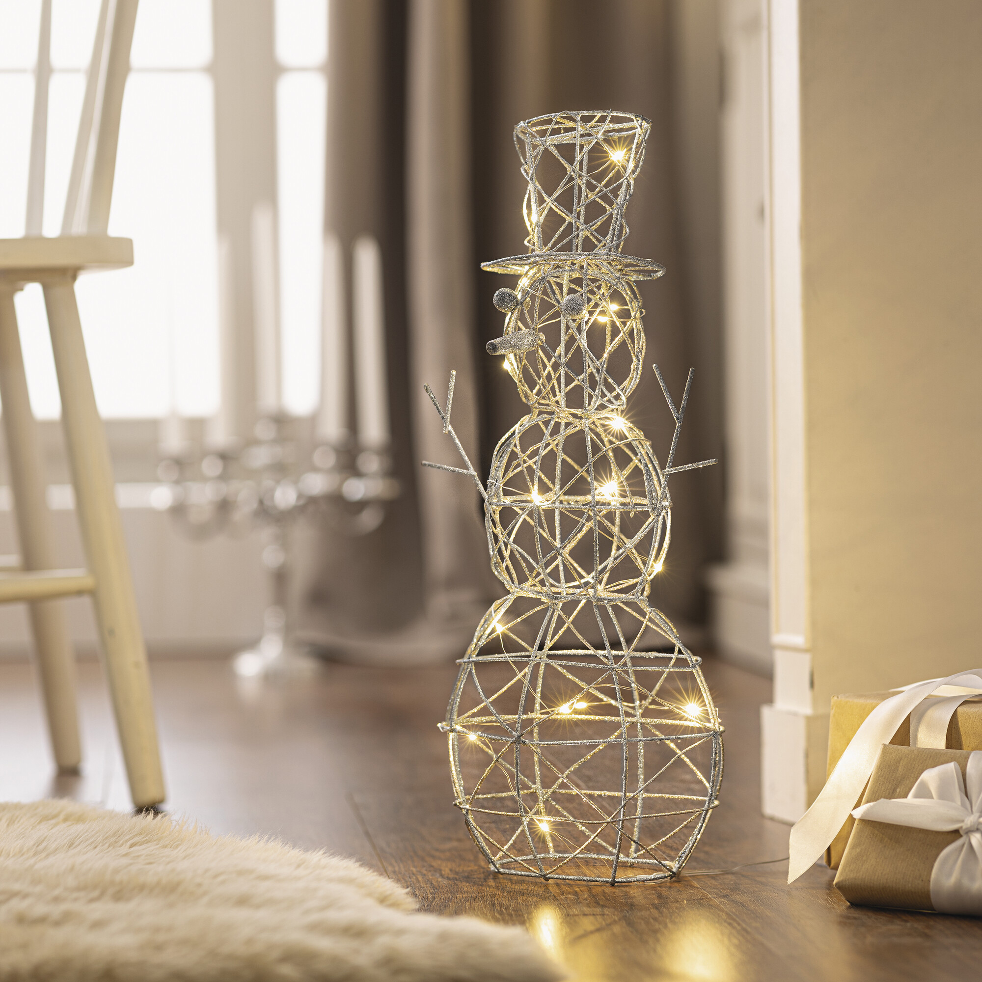 Acheter Bonhomme de neige LED "Silver"  dans la boutique en ligne de Frank Flechtwaren