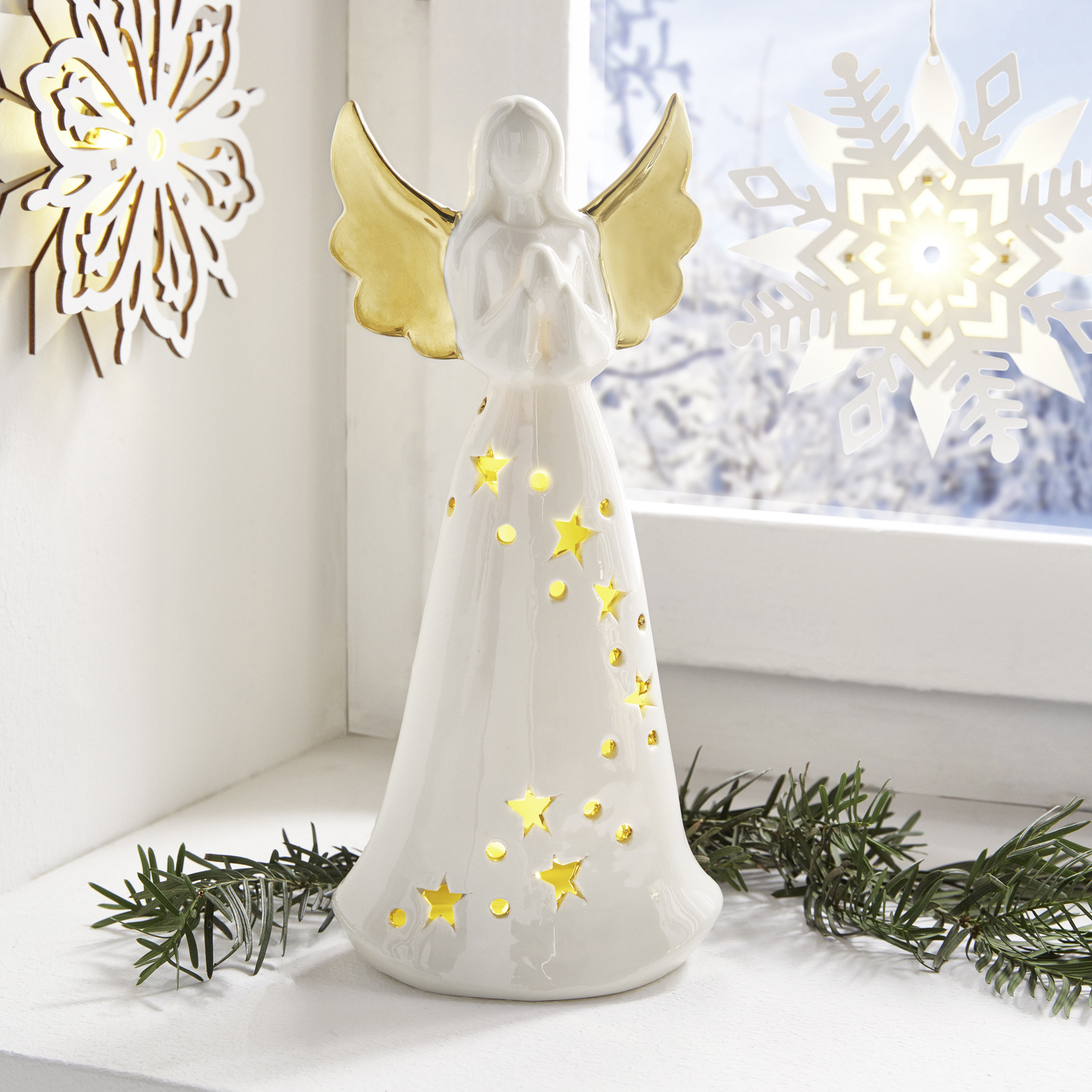 Acheter Ange LED " ailes dorées"  dans la boutique en ligne de Frank Flechtwaren