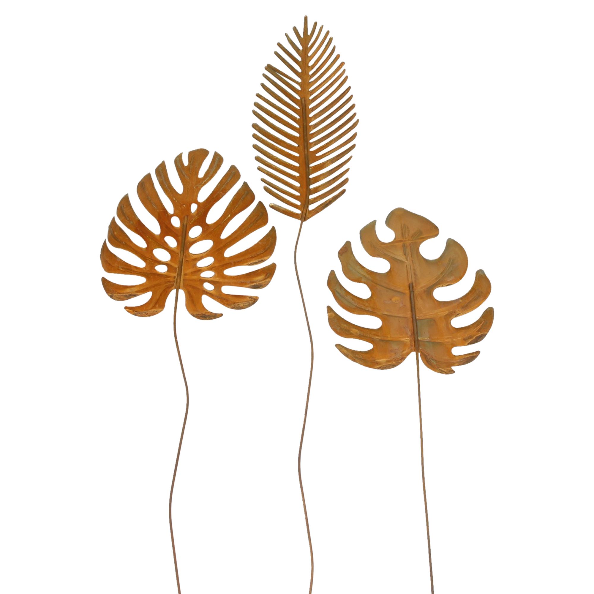 Acheter Lot de 3 pics de jardin "feuilles"  dans la boutique en ligne de Frank Flechtwaren pour Automne