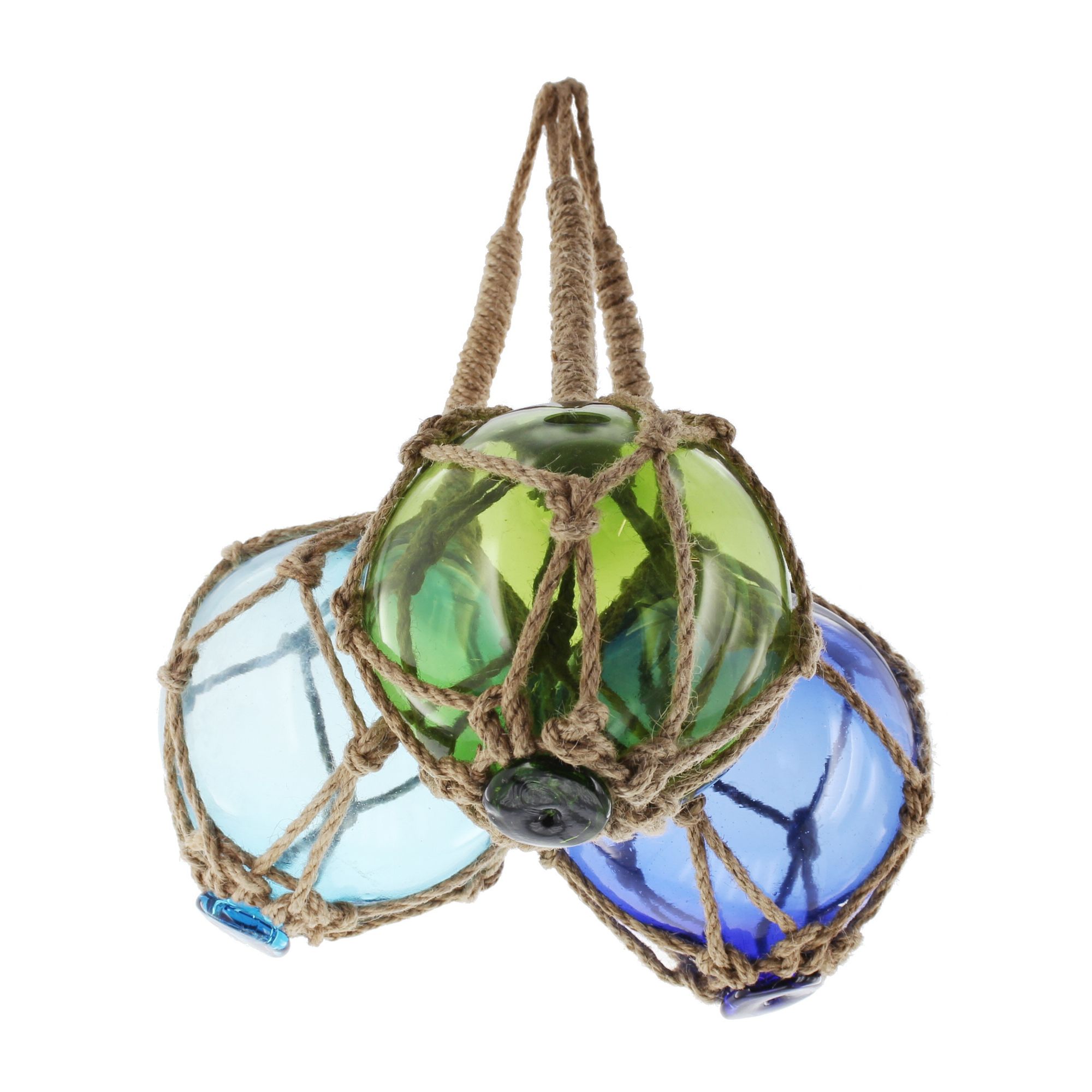 Acheter Lot de 3 boules en verre "filet" dans la boutique en ligne de Frank Flechtwaren pour Un air de vacances Acheter Lot de 3 boules en verre "filet" dans la boutique en ligne de Frank Flechtwaren pour Un air de vacances