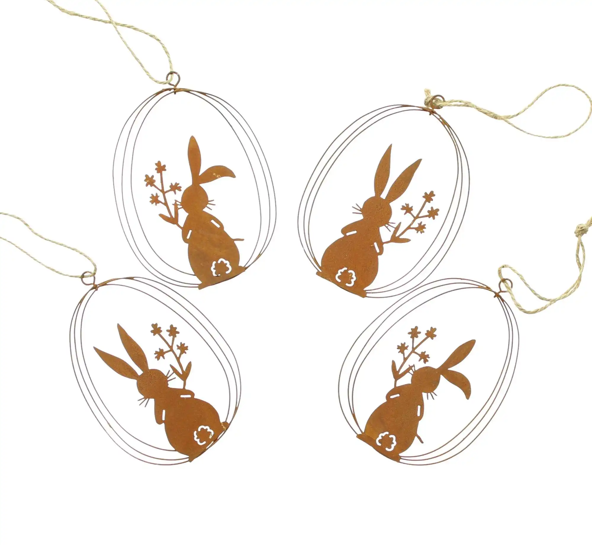 Acheter Lot de 4 suspensions "petit lapin"  dans la boutique en ligne de Frank Flechtwaren pour Pâques