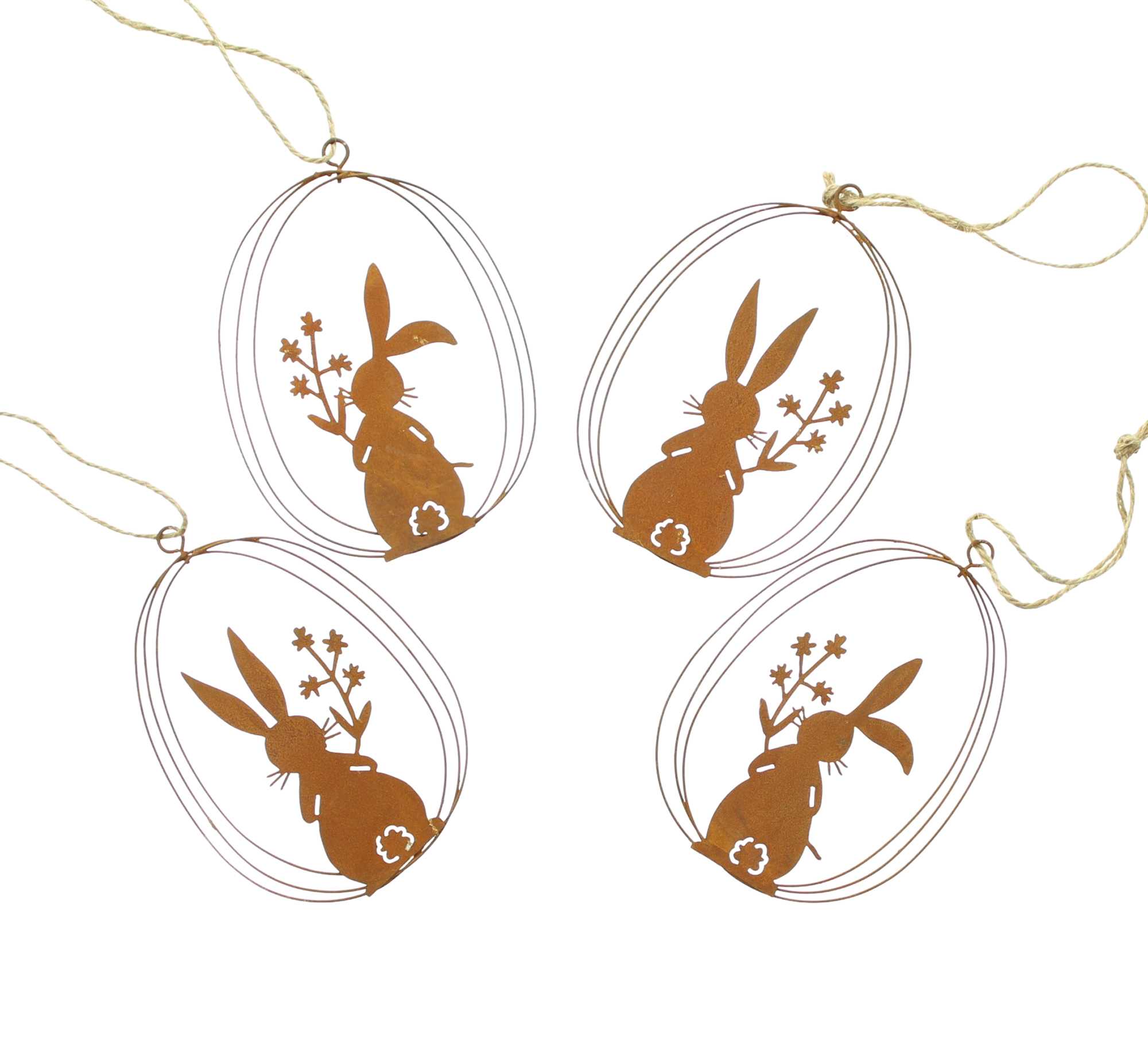 Acheter Lot de 4 suspensions "petit lapin"  dans la boutique en ligne de Frank Flechtwaren pour Pâques