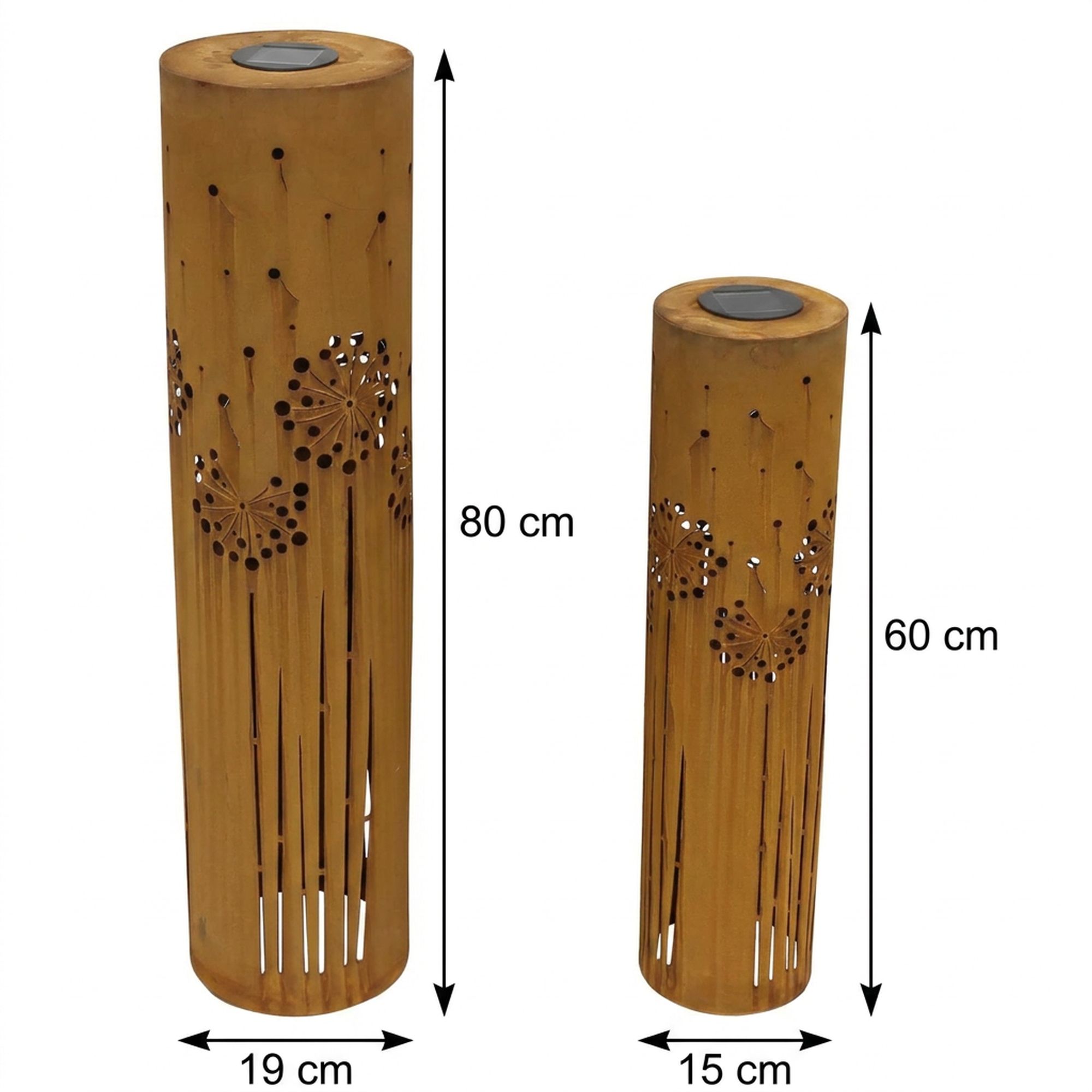 Acheter Lot de 2 colonnes LED solaires "pissenlit"  dans la boutique en ligne de Frank Flechtwaren pour Jardin de Pâques coloré