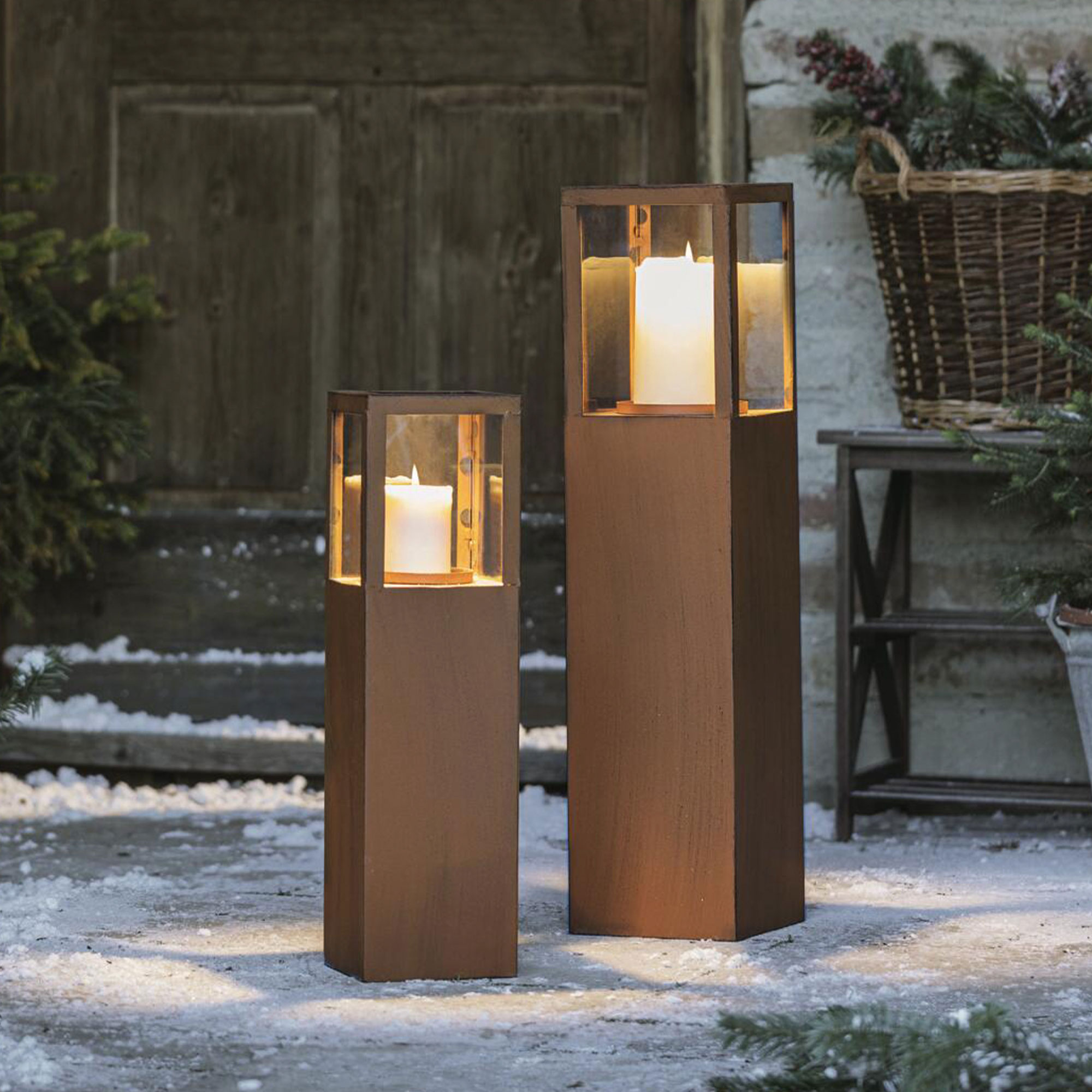 Acheter Lot de 2 bougeoirs colonne "tendance"  dans la boutique en ligne de Frank Flechtwaren