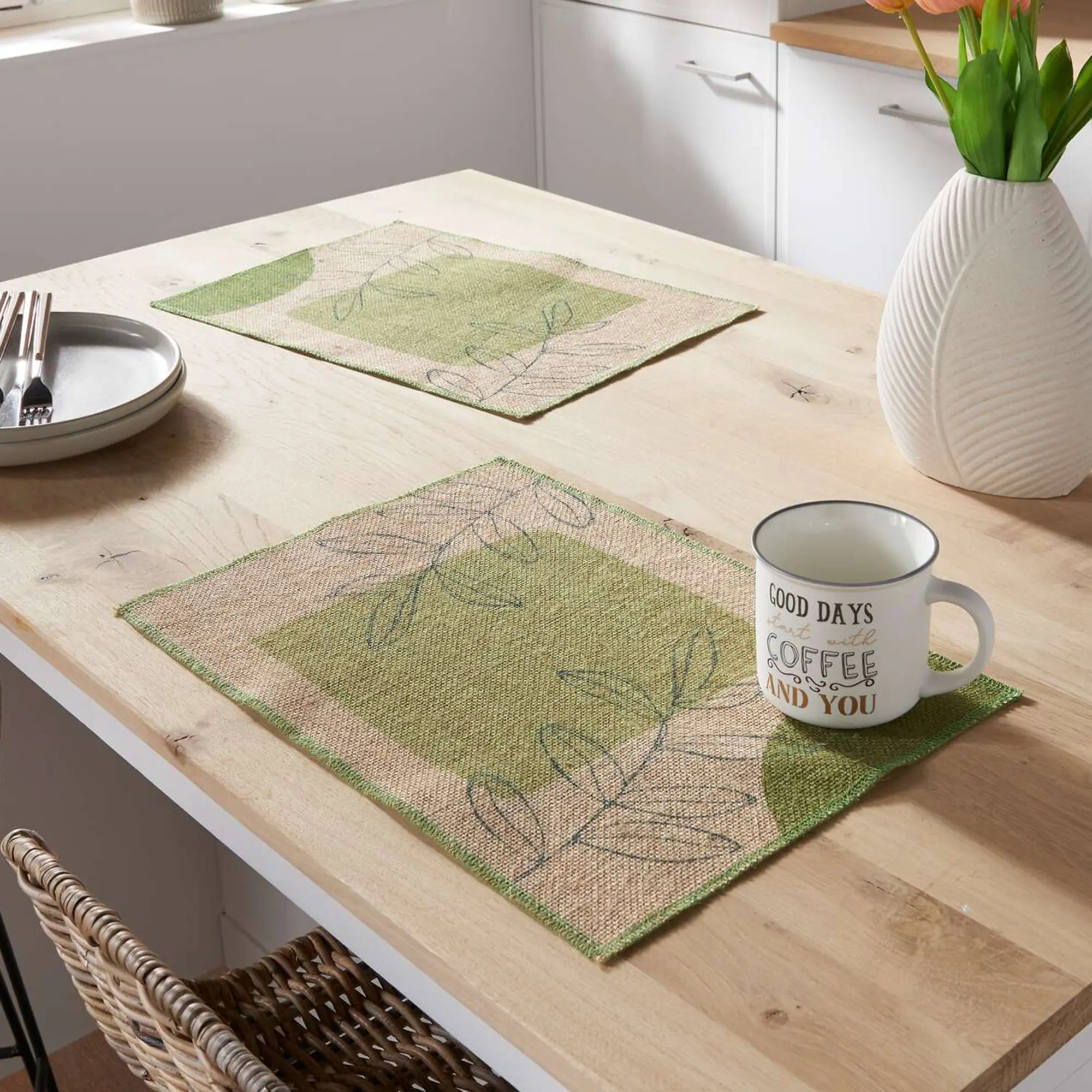 Acheter Lot de 2 sets de table "Green Nature"  dans la boutique en ligne de Frank Flechtwaren
