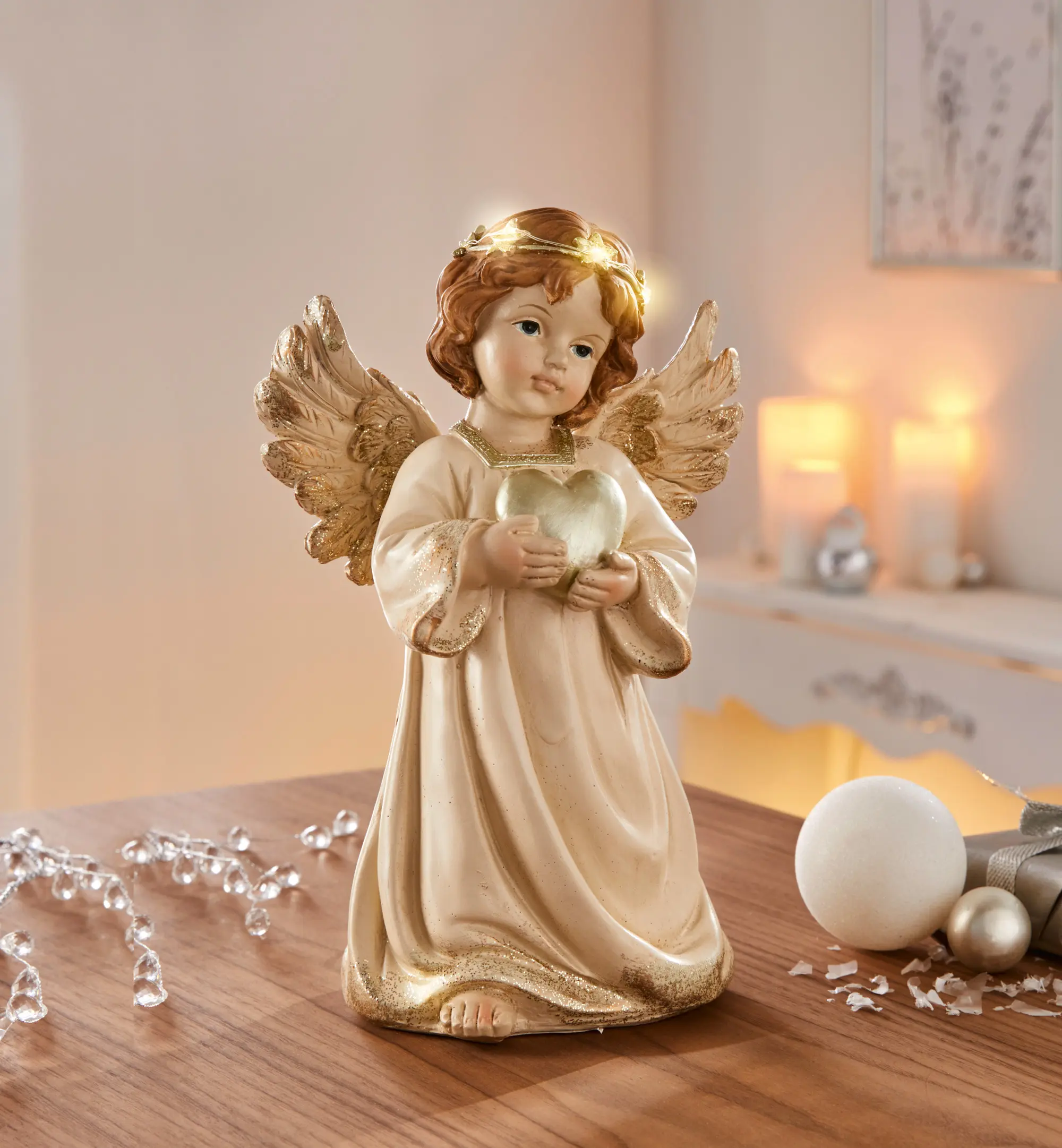 Acheter Ange LED "couronne de lumières", debout  dans la boutique en ligne de Frank Flechtwaren