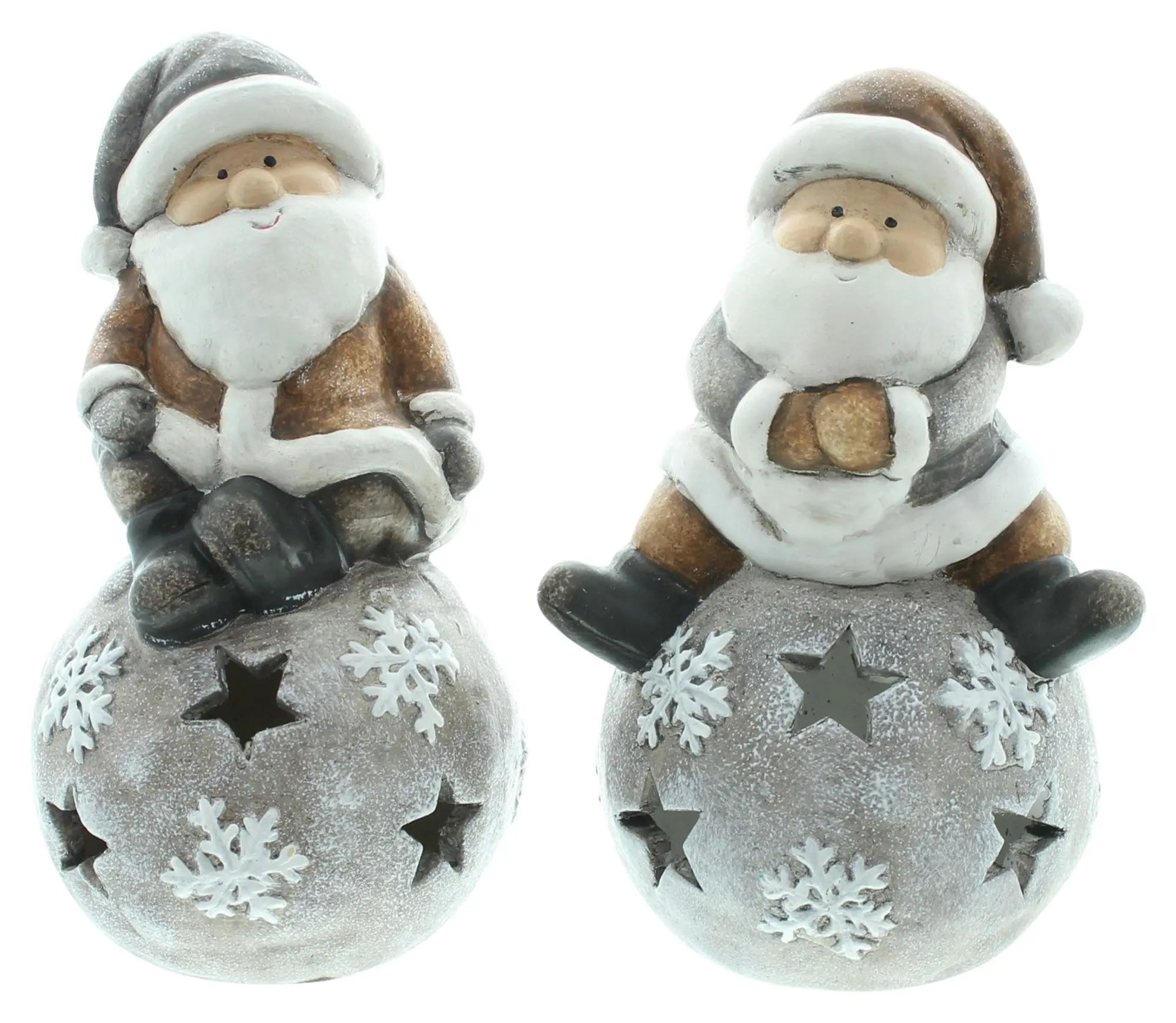 Acheter Lot de 2 Santas "boule LED"  dans la boutique en ligne de Frank Flechtwaren pour Pères Noël