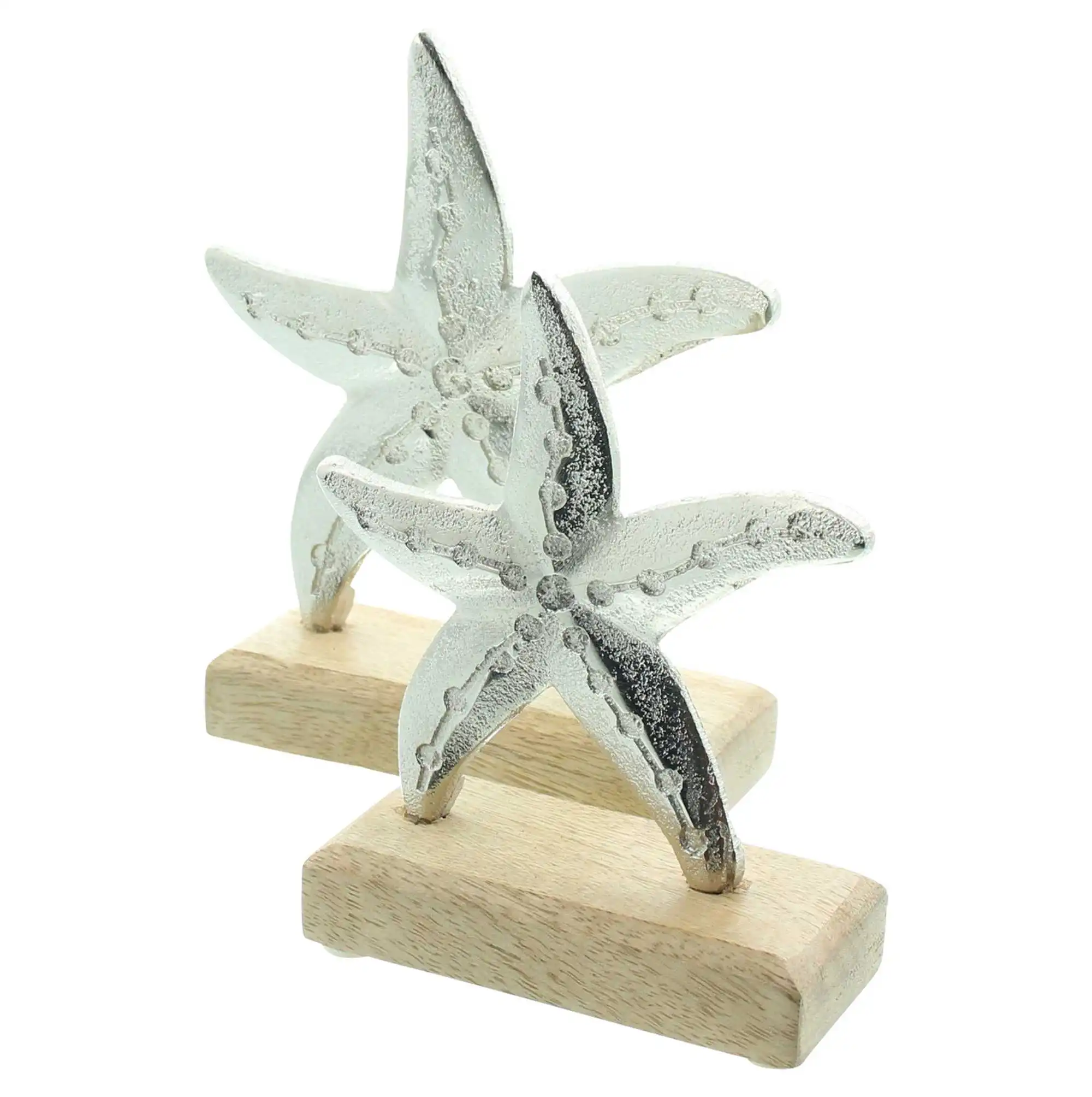 Acheter Lot de 2 décorations en bois "étoile de mer"  dans la boutique en ligne de Frank Flechtwaren pour Figurines décoratives