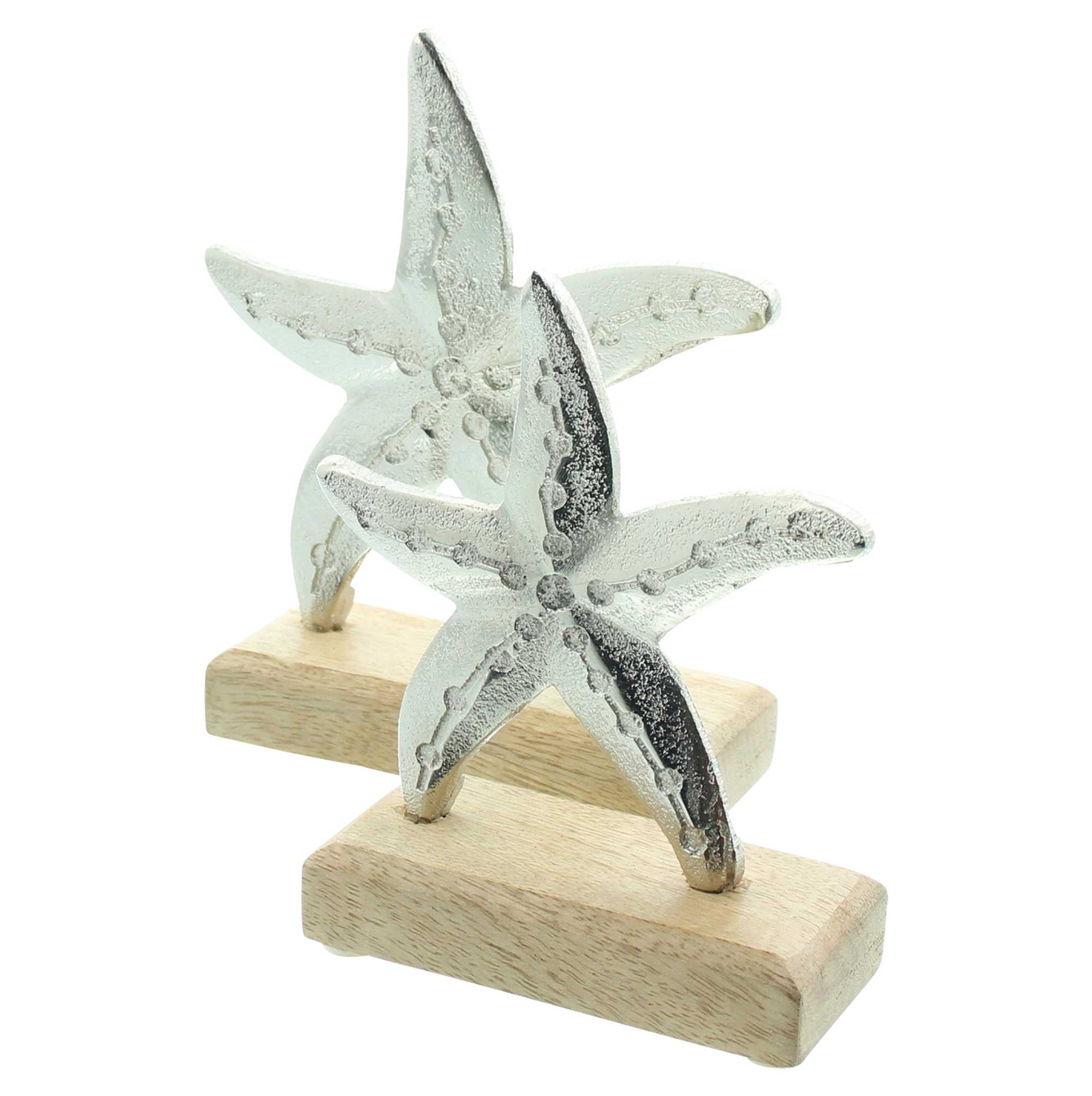 Acheter Lot de 2 décorations en bois "étoile de mer"  dans la boutique en ligne de Frank Flechtwaren pour Figurines décoratives