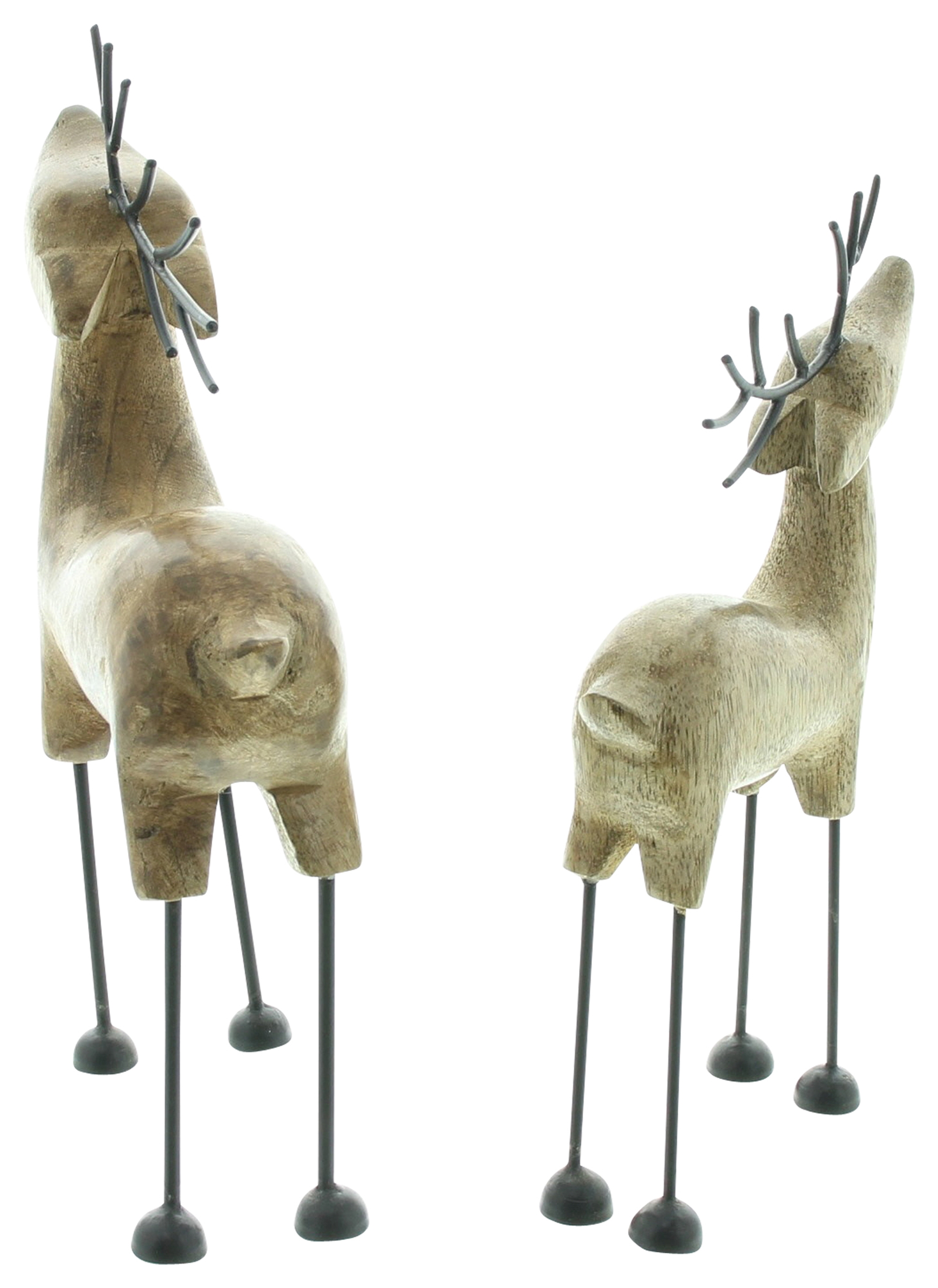 Acheter Lot de 2 rennes "bois de manguier"  dans la boutique en ligne de Frank Flechtwaren pour Noël