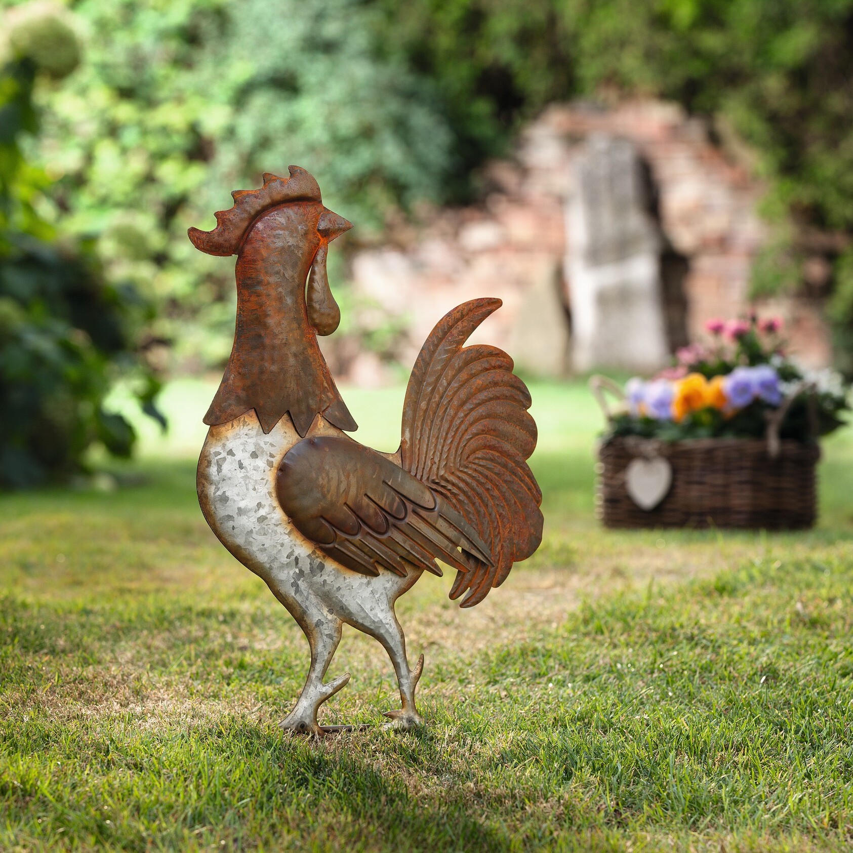 Acheter Pic de jardin "coq"  dans la boutique en ligne de Frank Flechtwaren