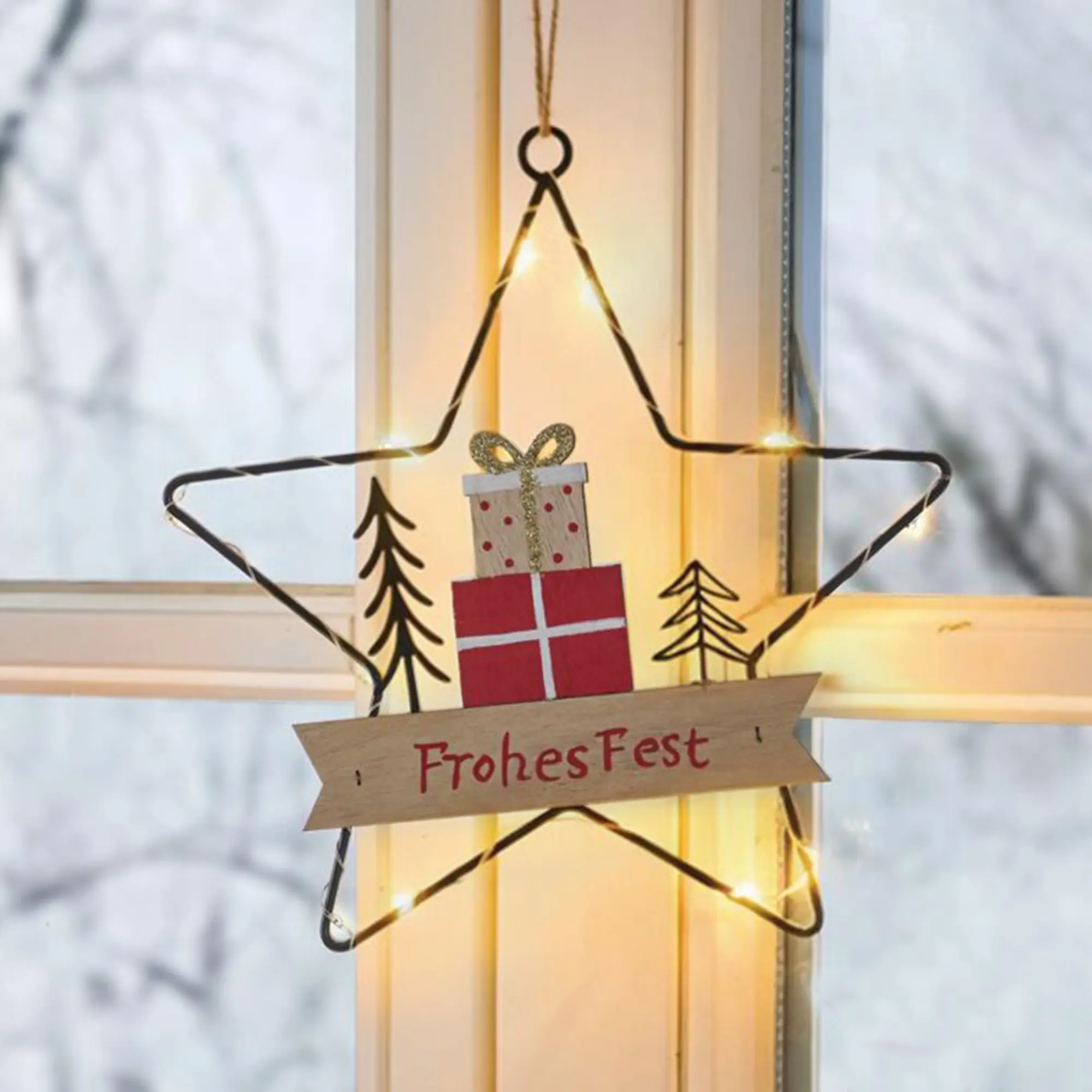 Acheter Étoile LED « Joyeuses Fêtes » dans la boutique en ligne de Frank Flechtwaren