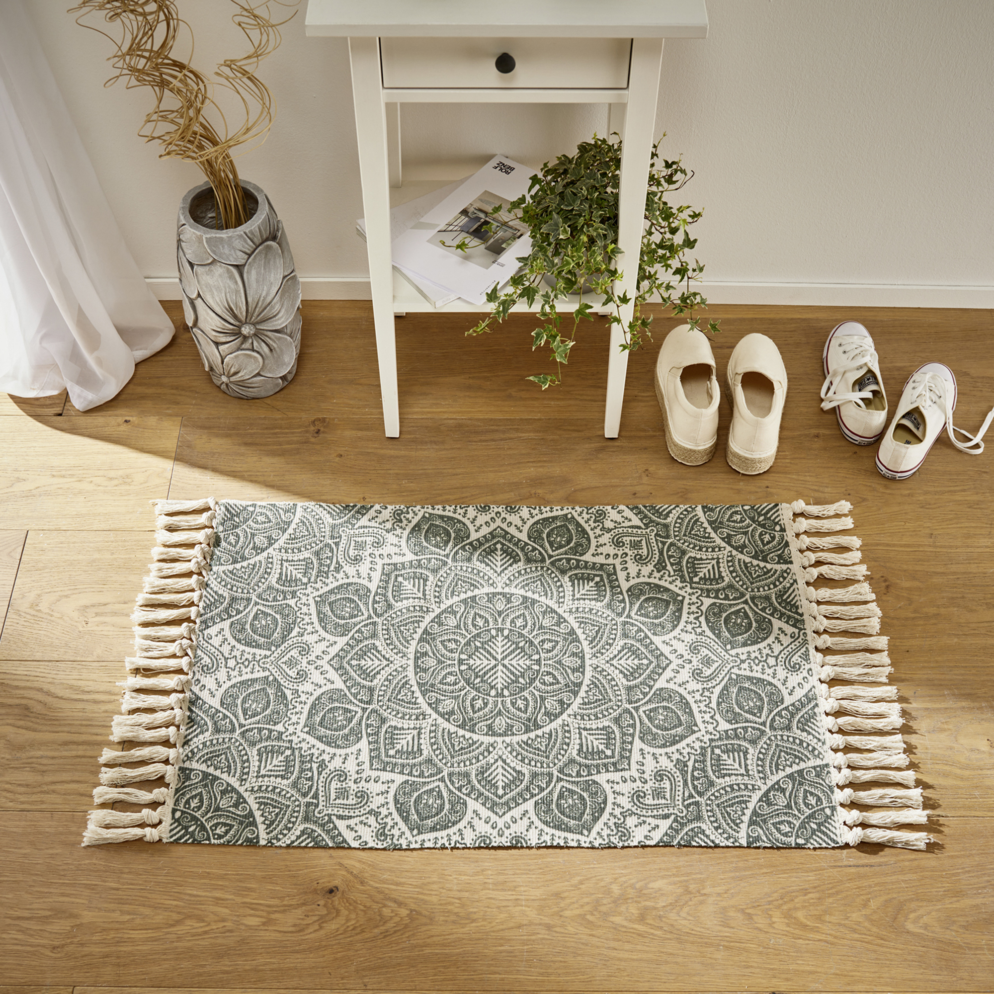 Acheter Tapis de sol "Mandala", vert  dans la boutique en ligne de Frank Flechtwaren