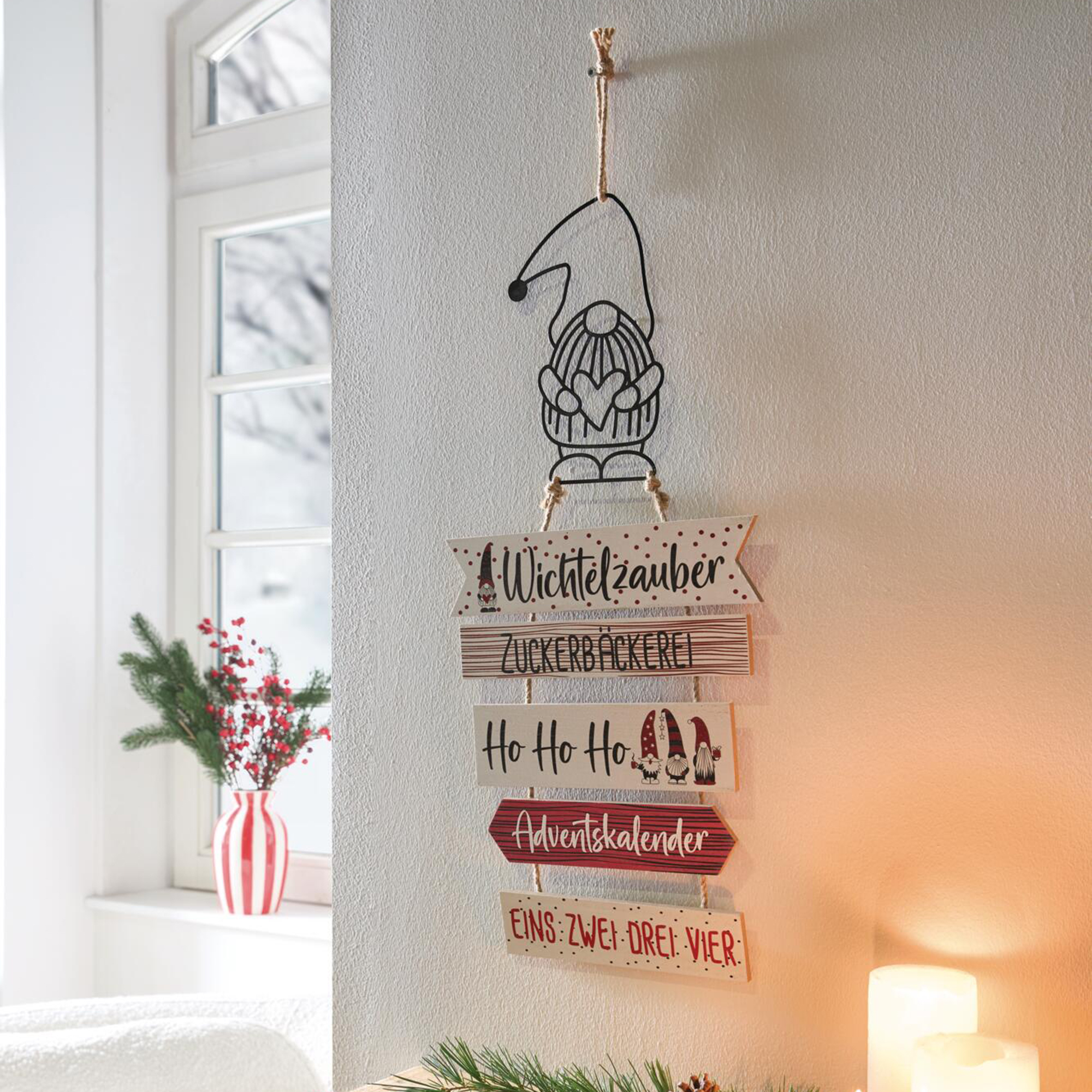 Acheter Panneau « La magie des lutins de Noël »  dans la boutique en ligne de Frank Flechtwaren pour Décorations à suspendre