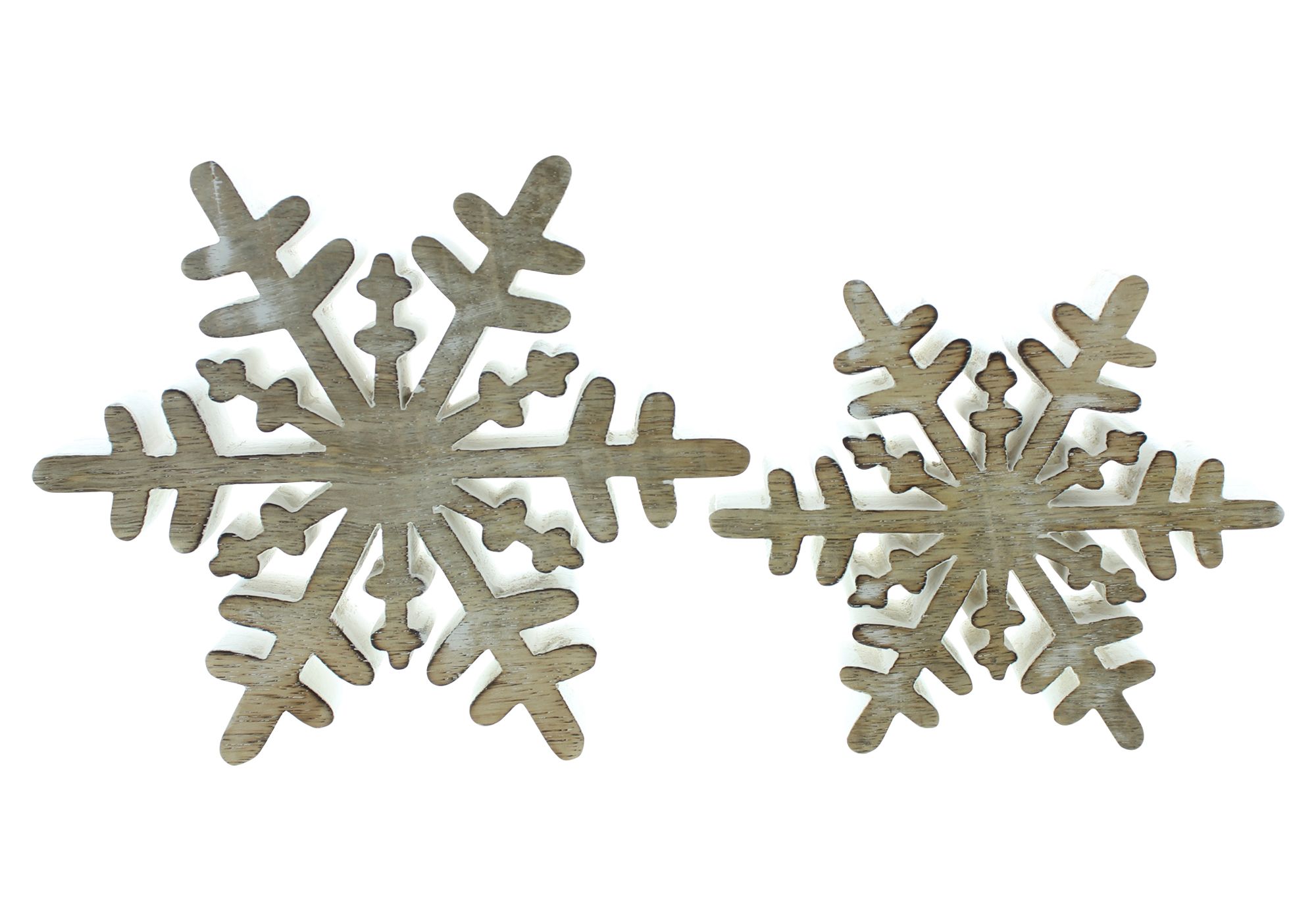 Acheter Lot de 2 décorations en bois "flocons de neige"  dans la boutique en ligne de Frank Flechtwaren pour Étoiles