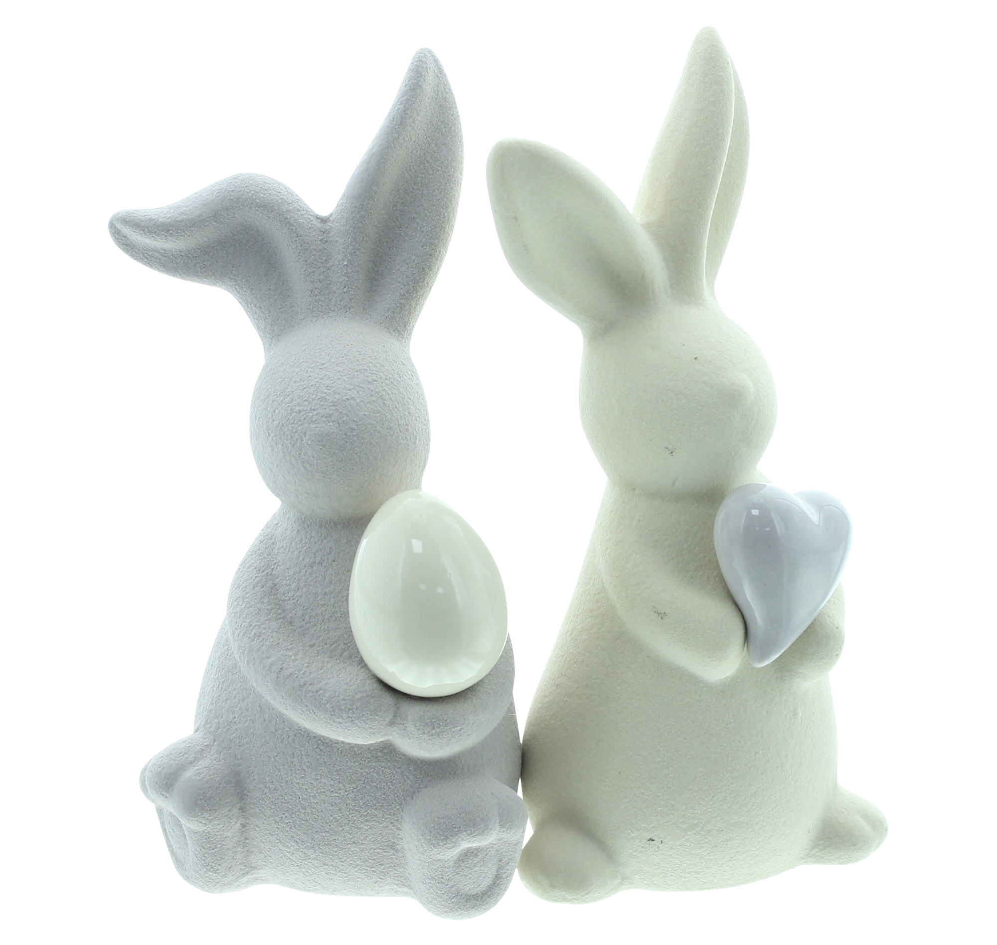 Acheter Lot de 2 lapins "petit coeur et oeuf"  dans la boutique en ligne de Frank Flechtwaren pour Pâques colorée