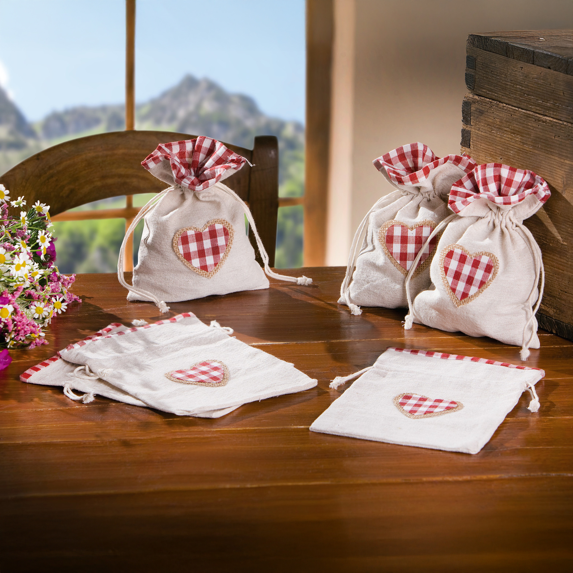 Acheter Lot de 6 pochettes cadeaux "maison de campagne"  dans la boutique en ligne de Frank Flechtwaren