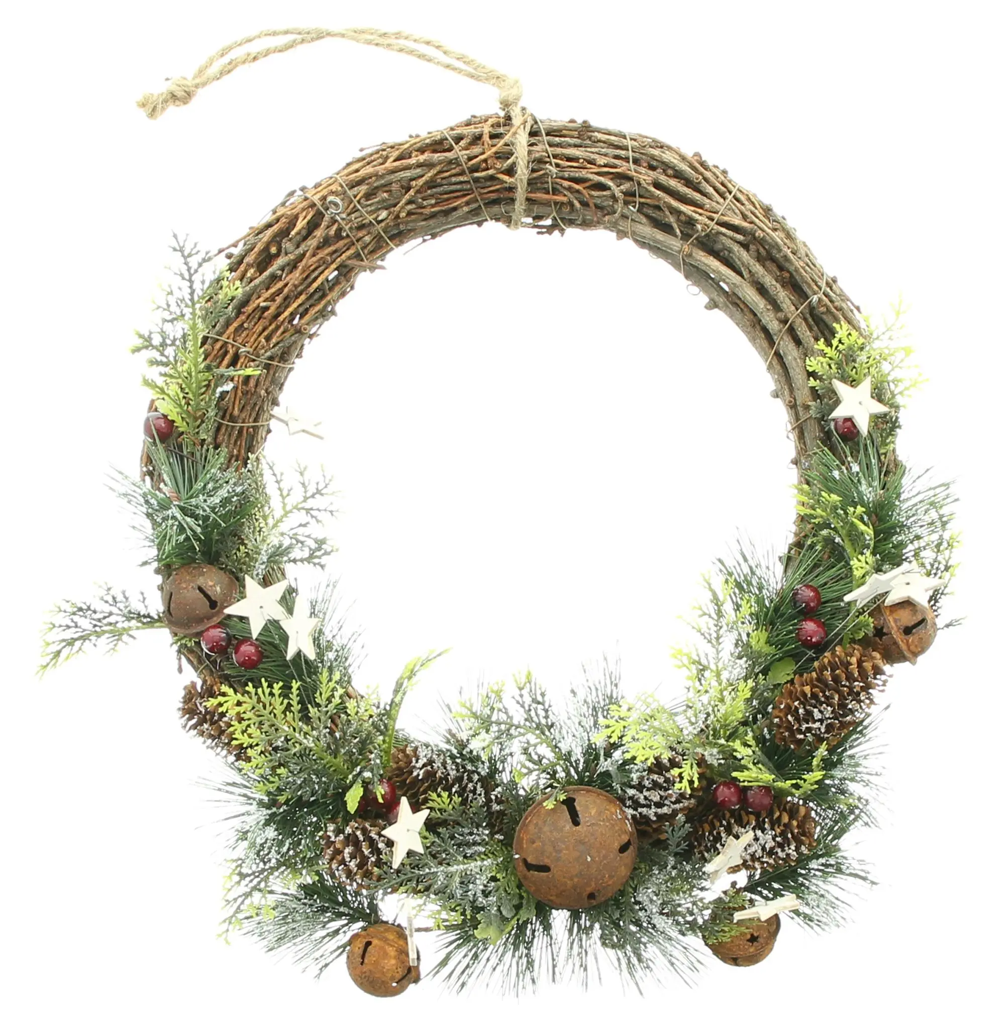 Acheter Couronne "clochettes rouillées"  dans la boutique en ligne de Frank Flechtwaren pour Couronnes de Noël