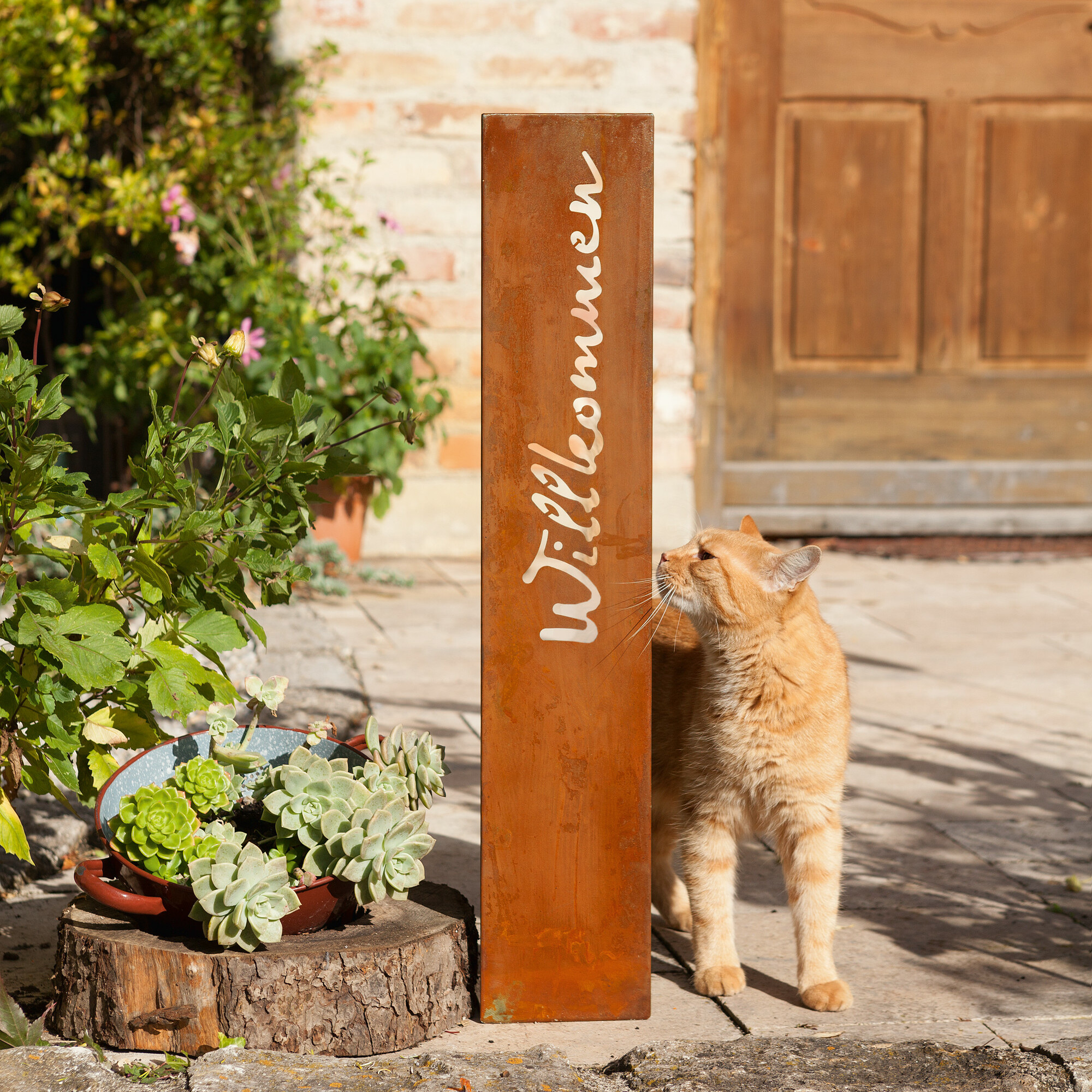 Acheter Palissade "Willkommen"  dans la boutique en ligne de Frank Flechtwaren