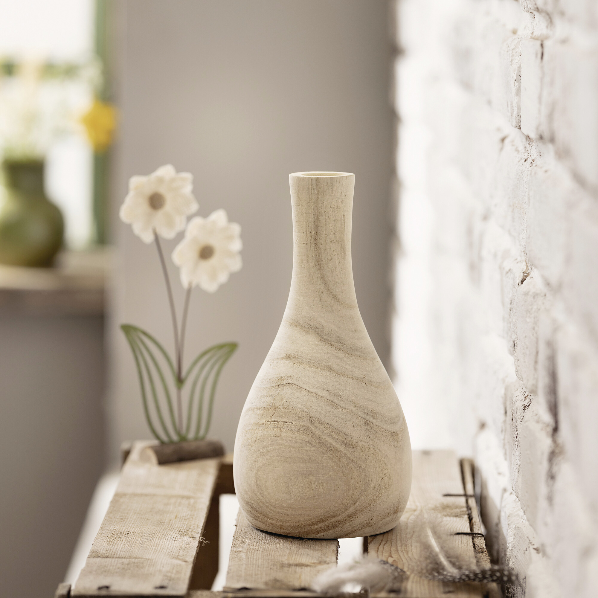 Acheter Vase décoratif "Wood", rond  dans la boutique en ligne de Frank Flechtwaren