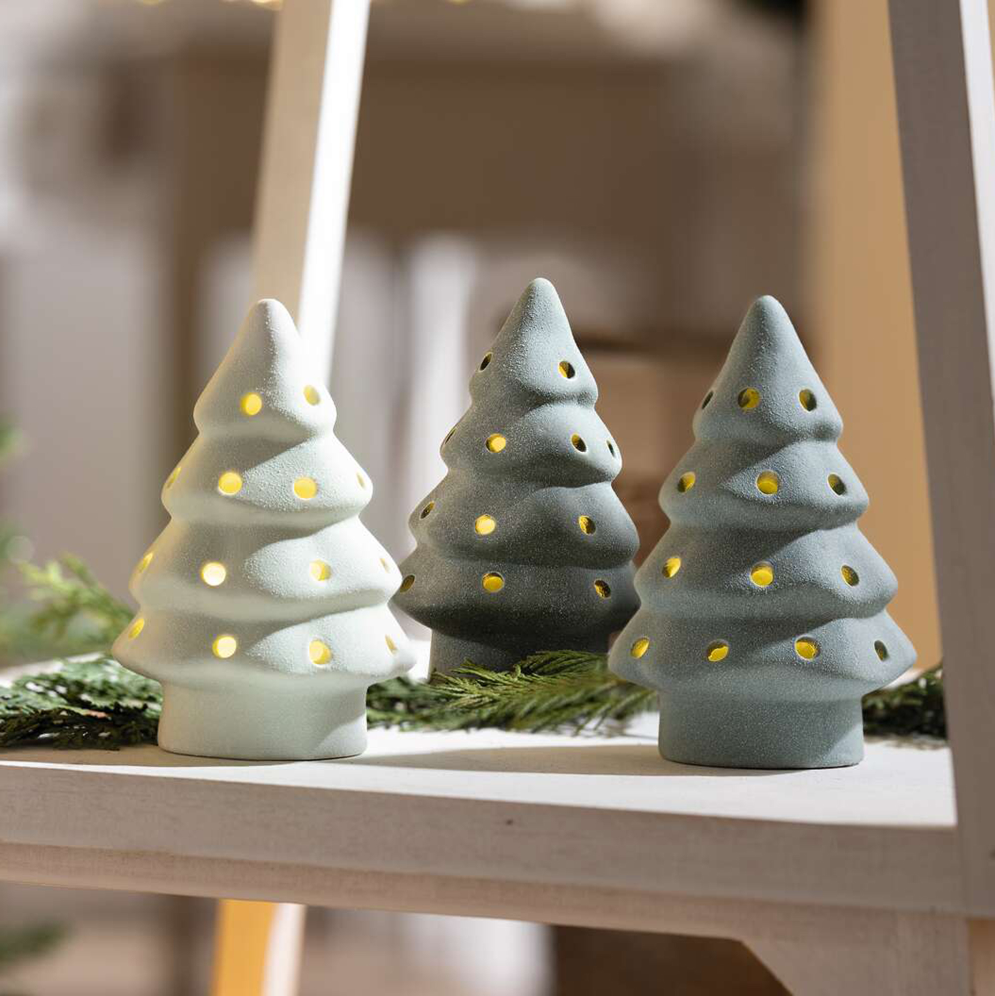 Acheter Lot de 3 sapins LED "Green Shades"  dans la boutique en ligne de Frank Flechtwaren