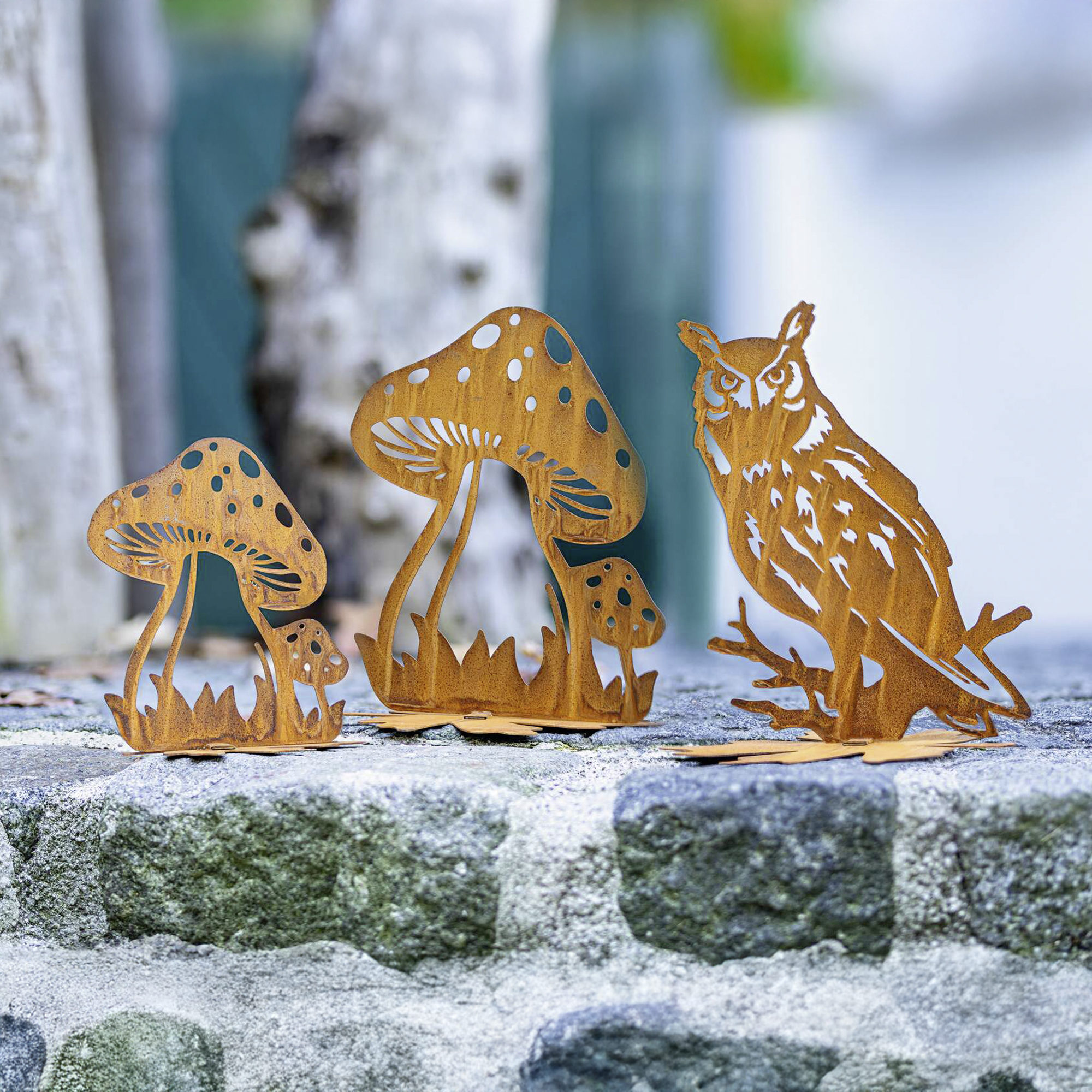 Acheter Lot de 2 décorations métalliques "champignon"  dans la boutique en ligne de Frank Flechtwaren pour Jardin d'automne