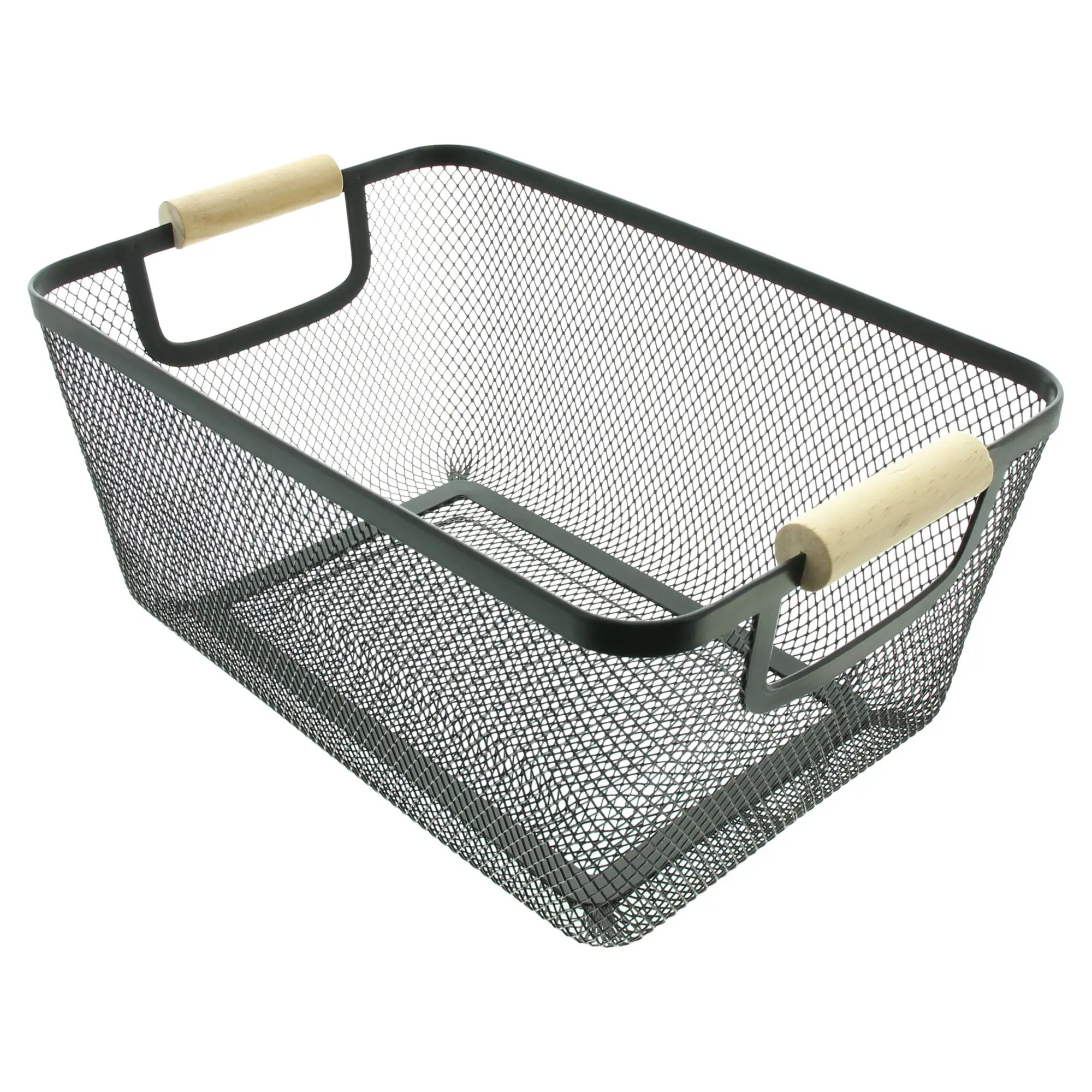 Acheter Panier métallique "poignées bambou"  dans la boutique en ligne de Frank Flechtwaren pour Salon