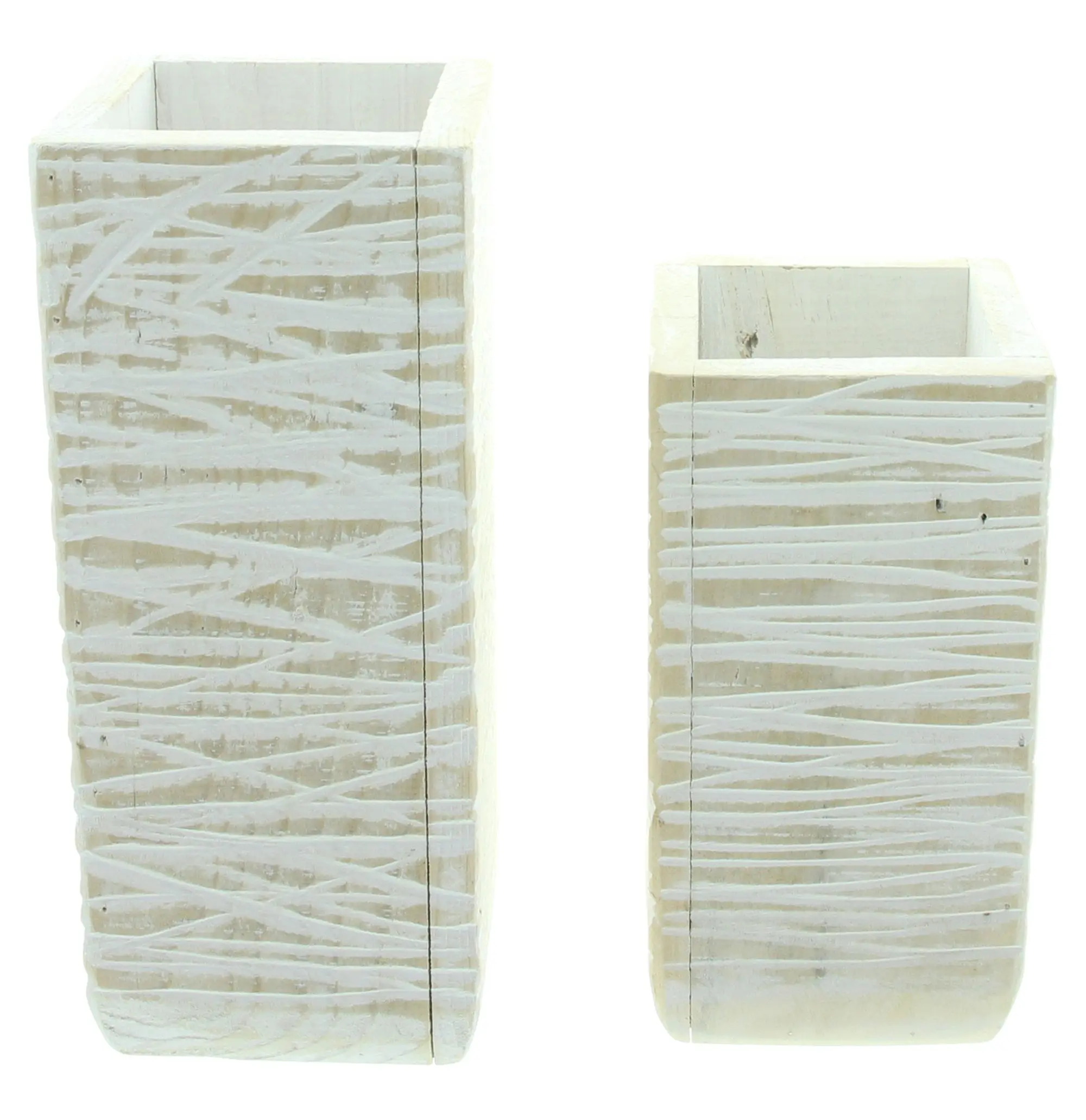 Acheter Lot de 2 vases décoratifs "White shabby"  dans la boutique en ligne de Frank Flechtwaren pour Décorations