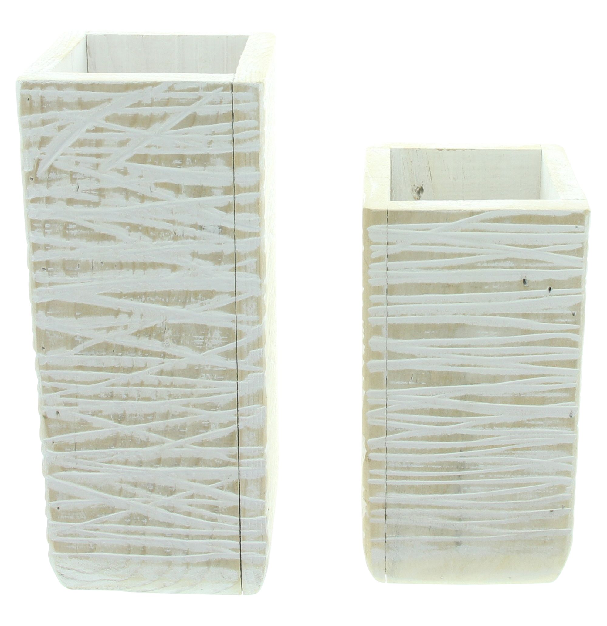 Acheter Lot de 2 vases décoratifs "White shabby"  dans la boutique en ligne de Frank Flechtwaren pour Décorations
