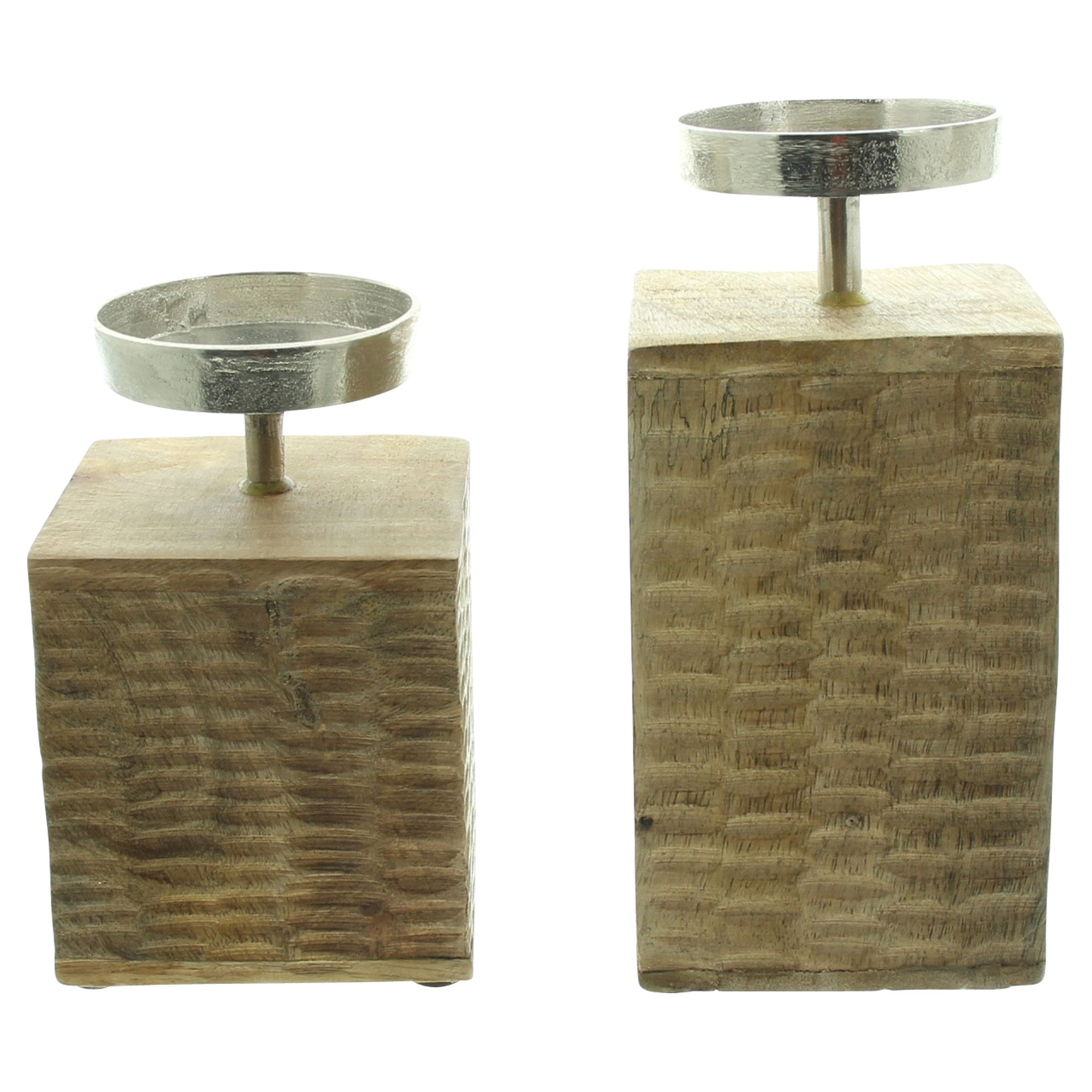 Acheter Lot de 2 bougeoirs "colonne en bois"  dans la boutique en ligne de Frank Flechtwaren pour Bougeoirs